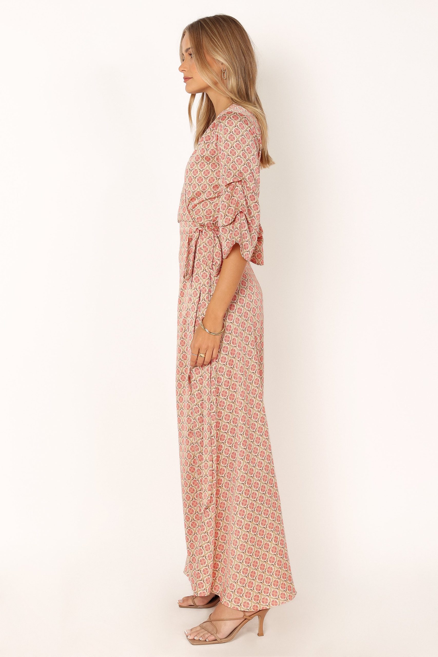 Margot Wrap Maxi Dress - Orange Print - Image 6