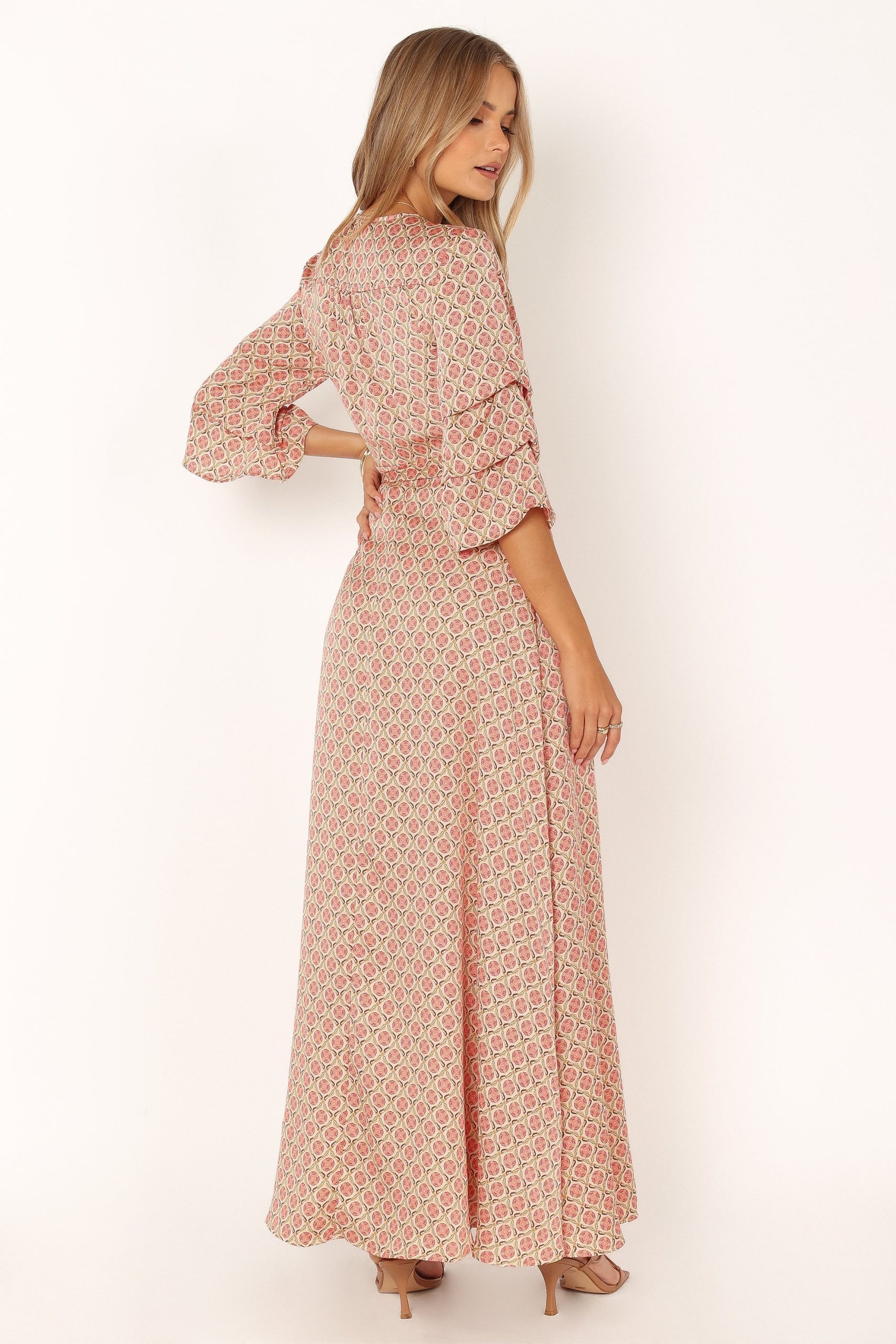 Margot Wrap Maxi Dress - Orange Print - Image 8