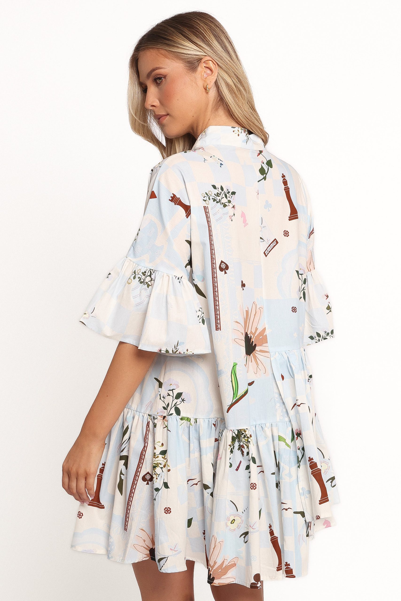 Marguerite Mini Dress - Blue Floral - Image 5