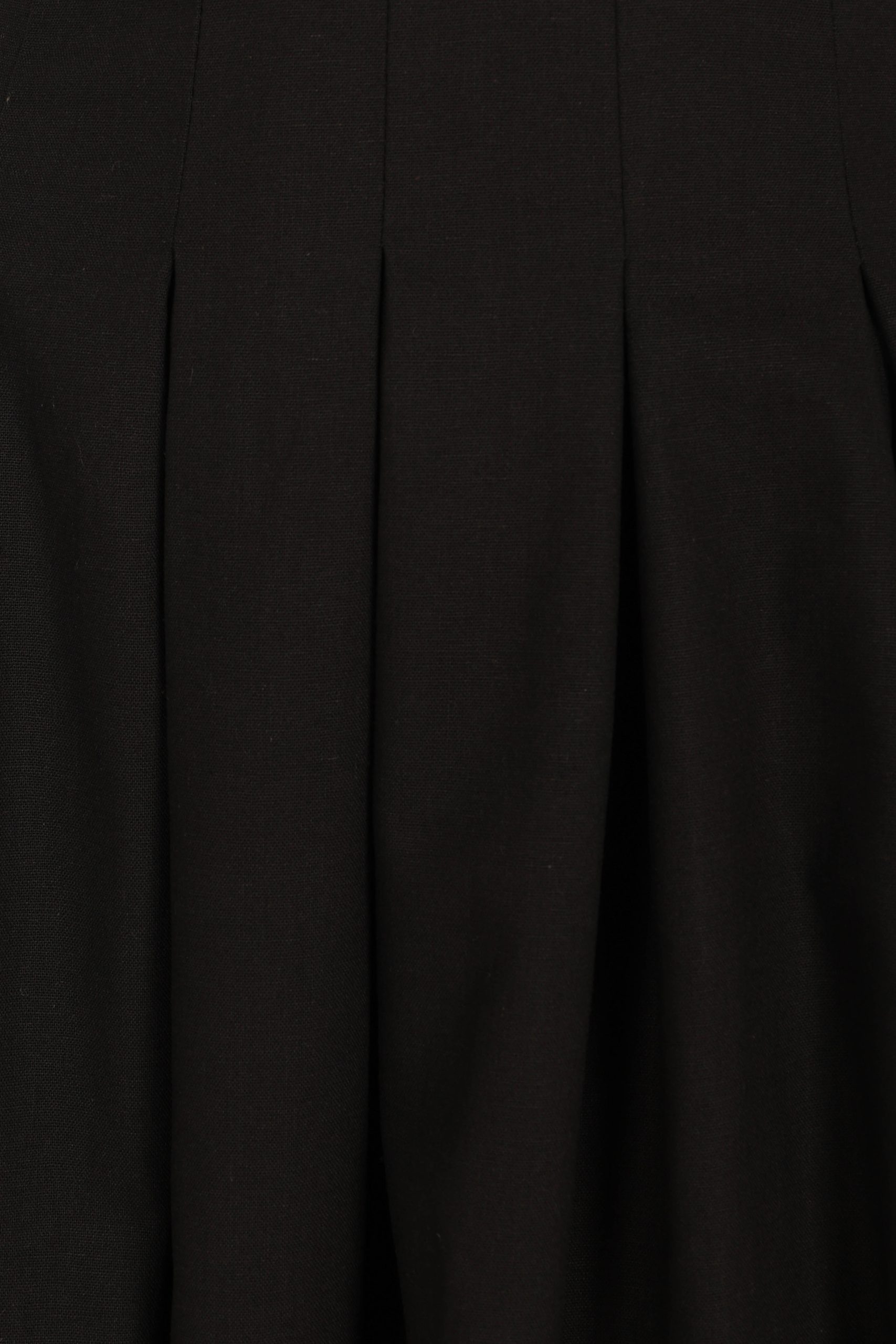 Maria Puff Sleeve Midi Dress - Black - Image 8