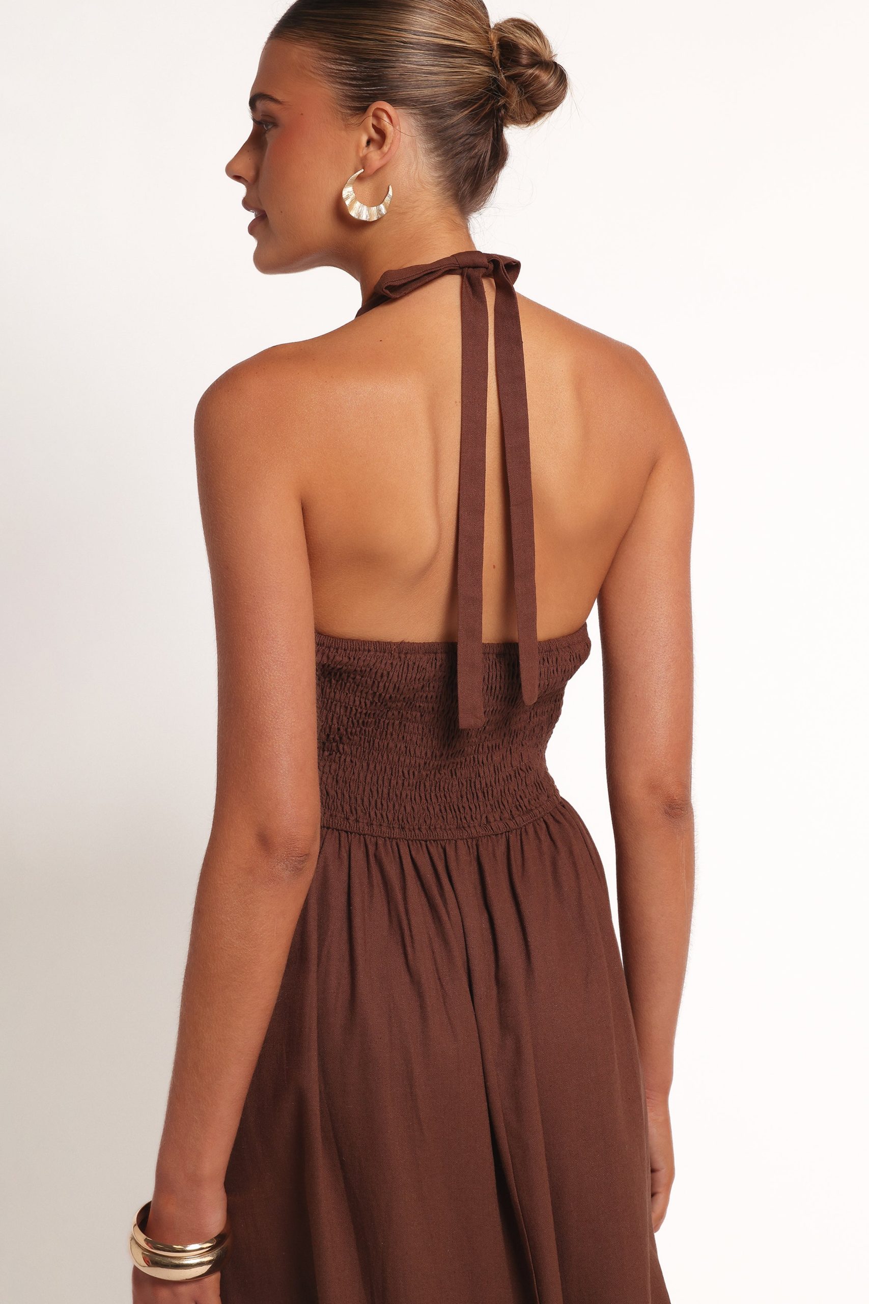 Marie Halterneck Maxi Dress - Chocolate - Image 6