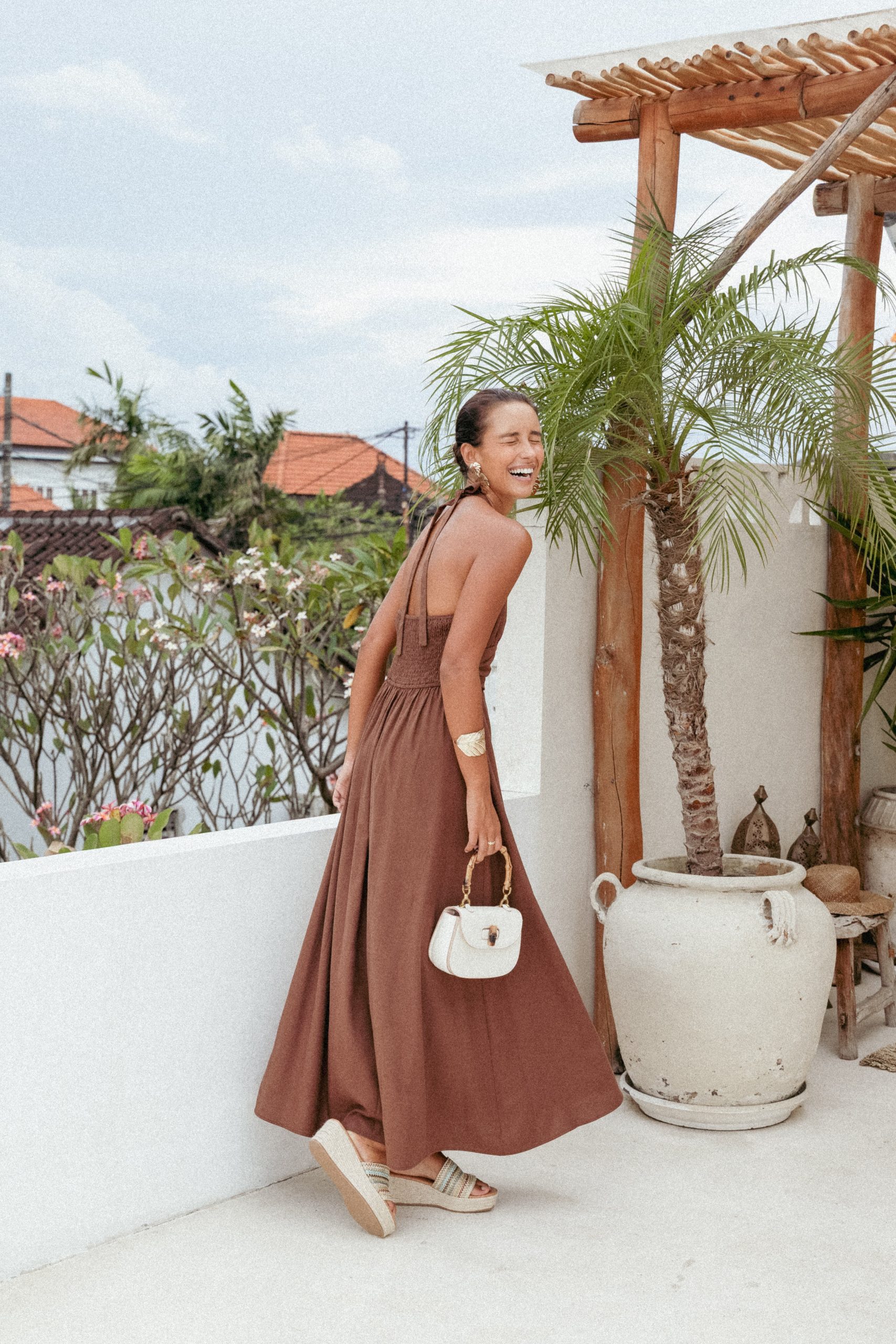 Marie Halterneck Maxi Dress - Chocolate - Image 9