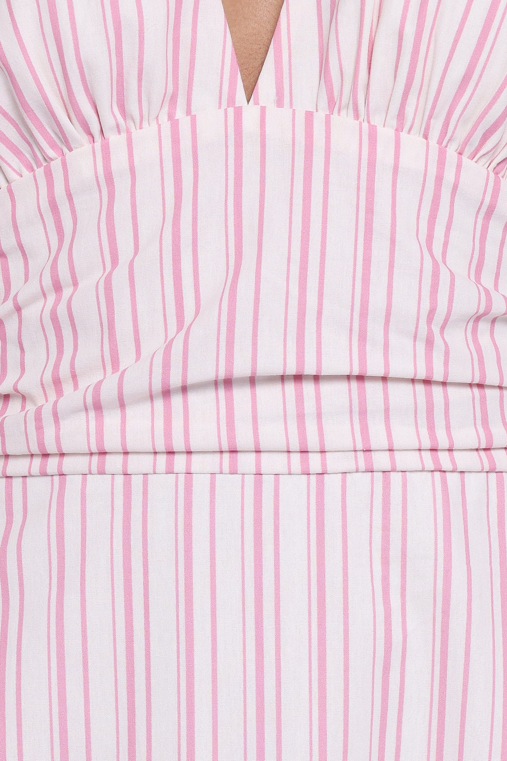 Marie Halterneck Maxi Dress - Pink Stripe - Image 7
