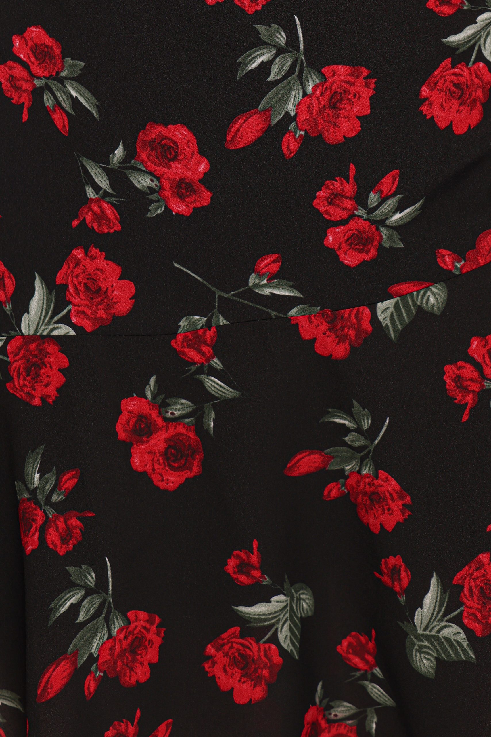Mariska Long Sleeve Mini Dress - Rose Print - Image 6