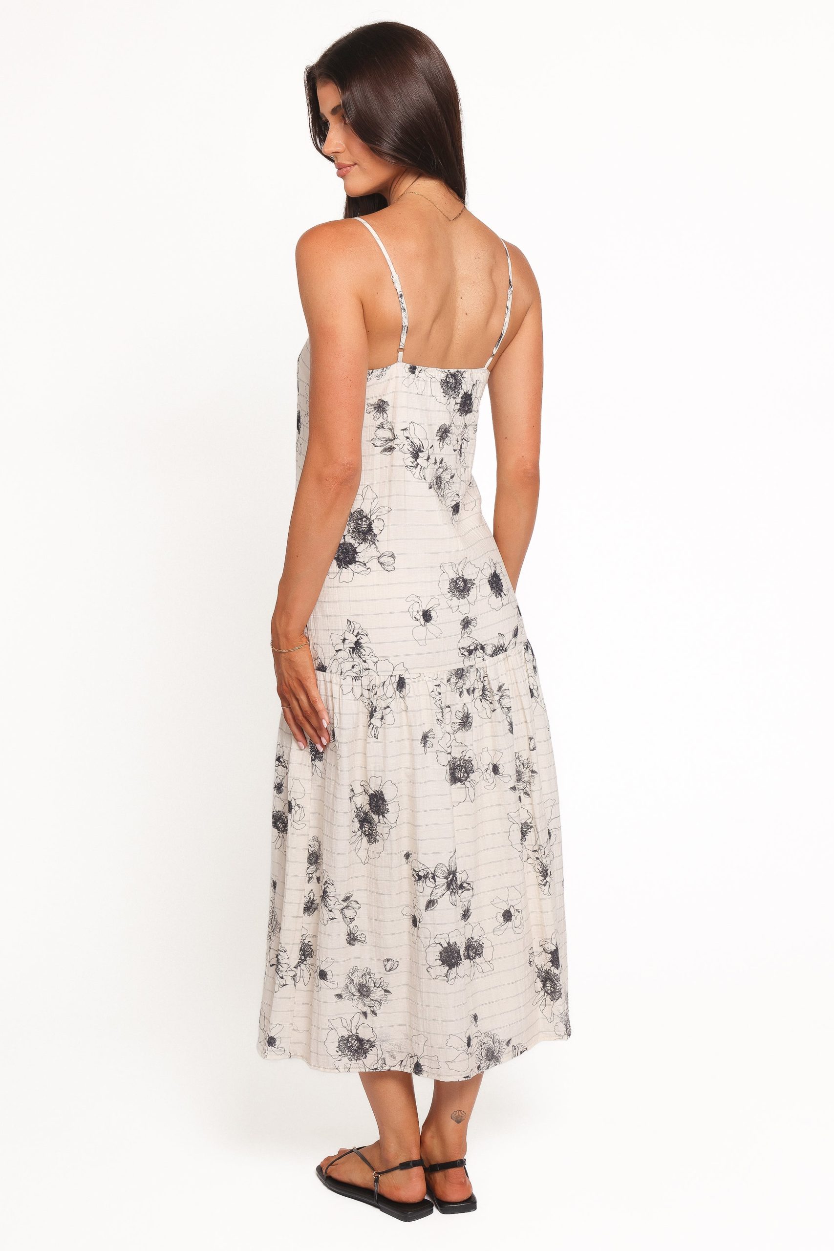Martine Maxi Dress - Black/Ivory Floral - Image 4