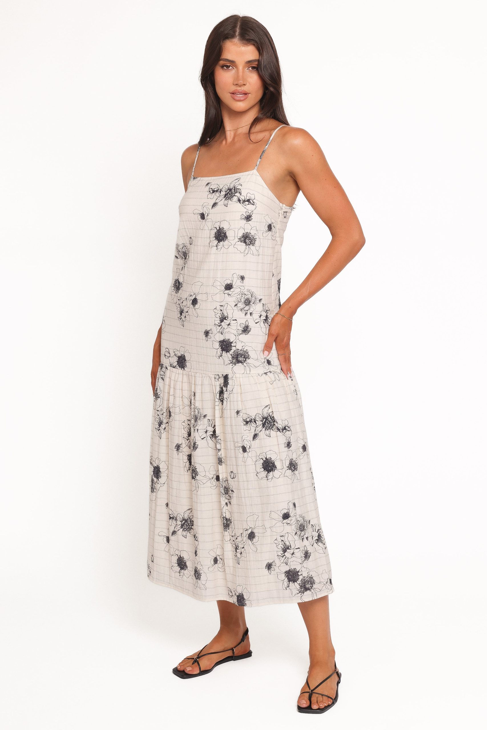 Martine Maxi Dress - Black/Ivory Floral - Image 3