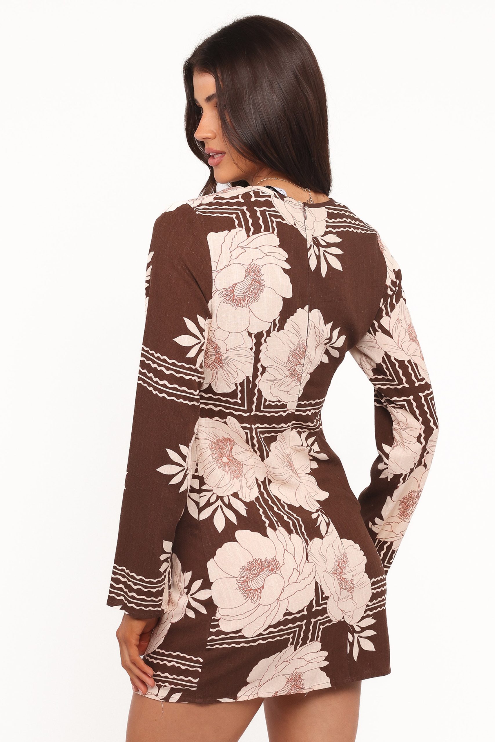 Marylon Mini Dress - Brown Floral - Image 4