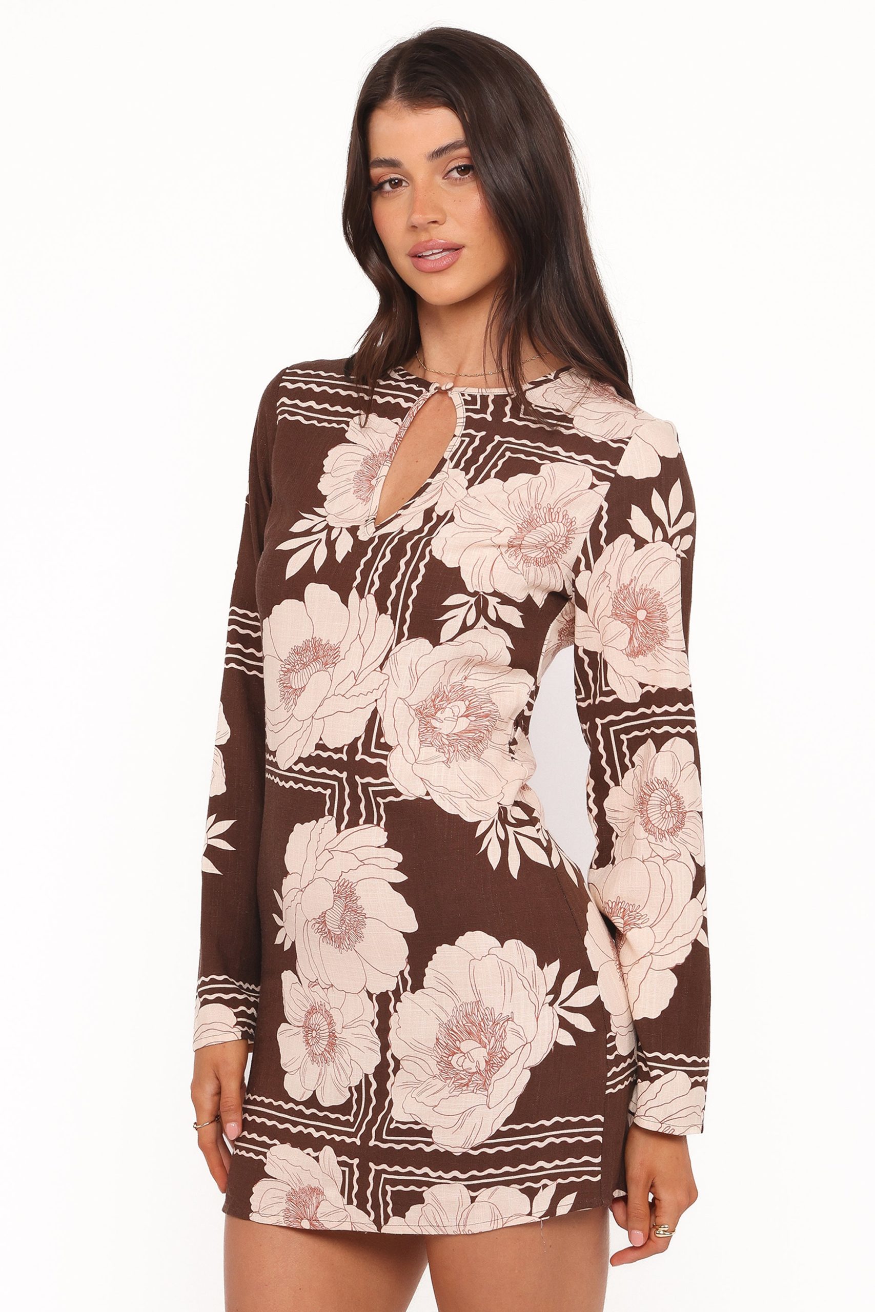 Marylon Mini Dress - Brown Floral - Image 3