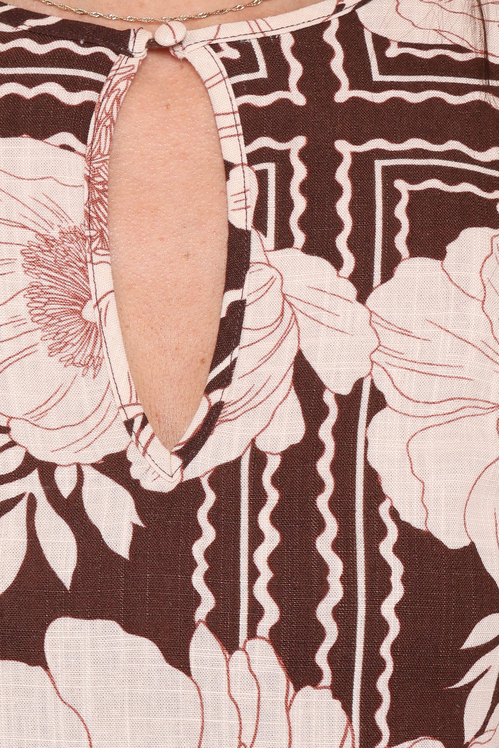 Marylon Mini Dress - Brown Floral - Image 6