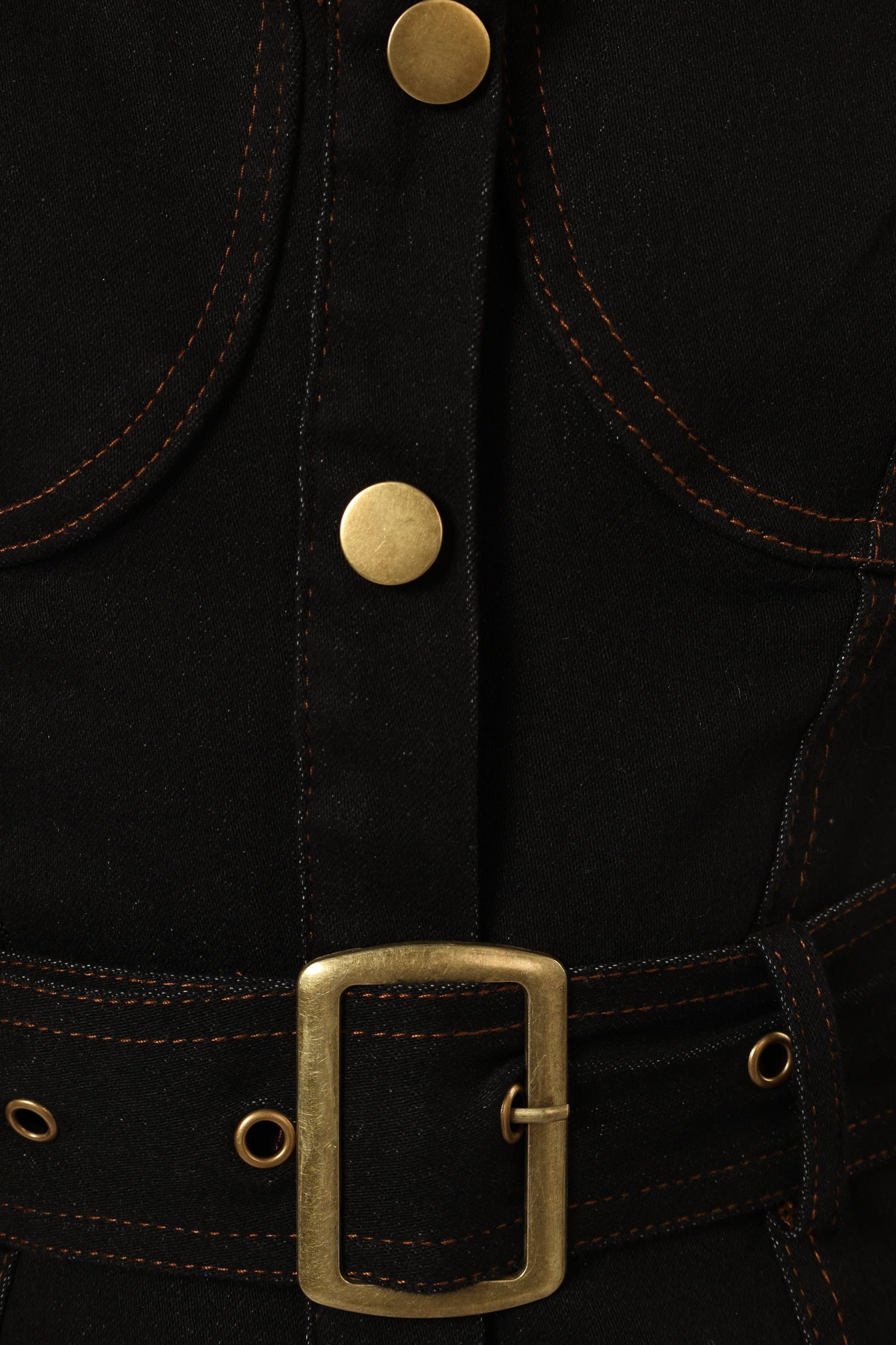 Mateo Long Sleeve Denim Dress - Black - Image 7