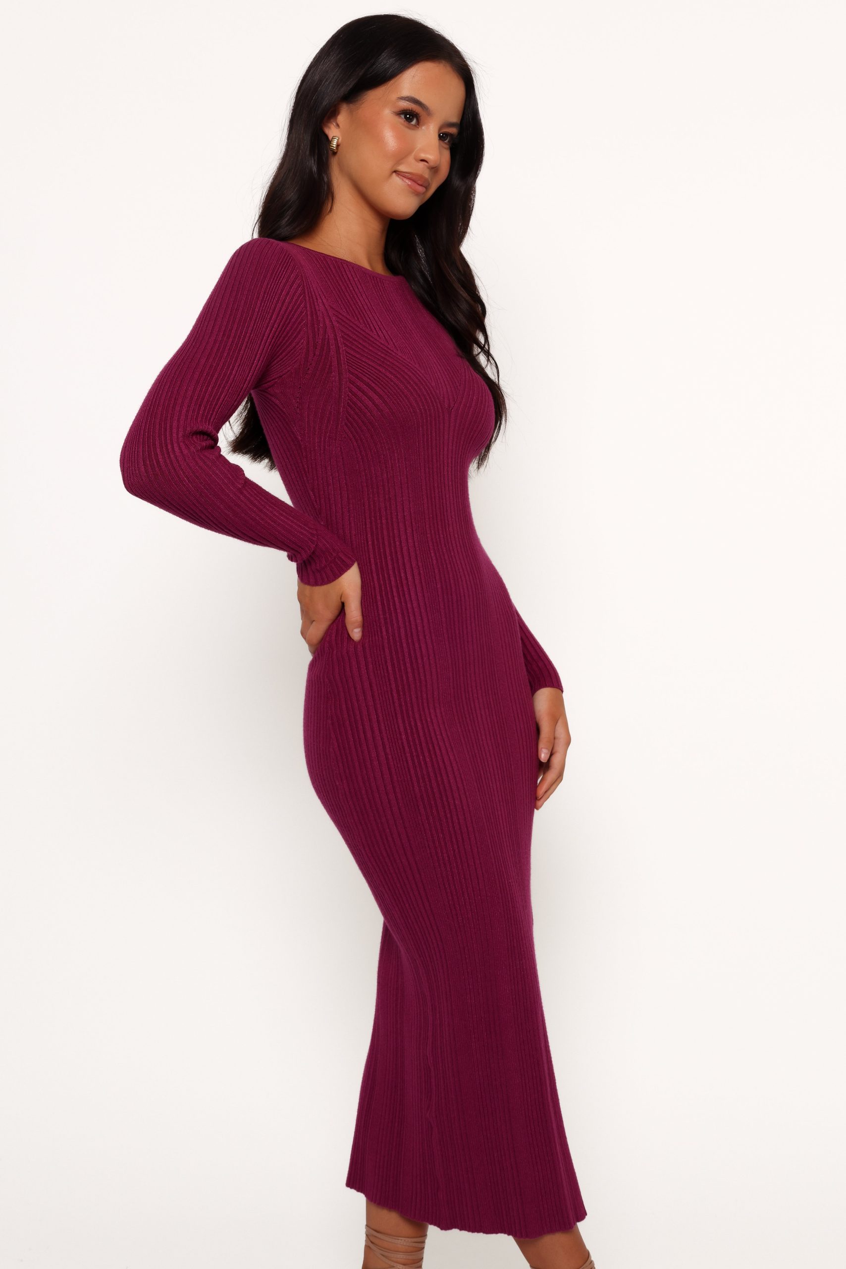 Mattie Long Sleeve Maxi Dress - Plum - Image 2
