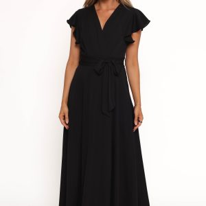 Maverick Wrap Maxi Dress - Black