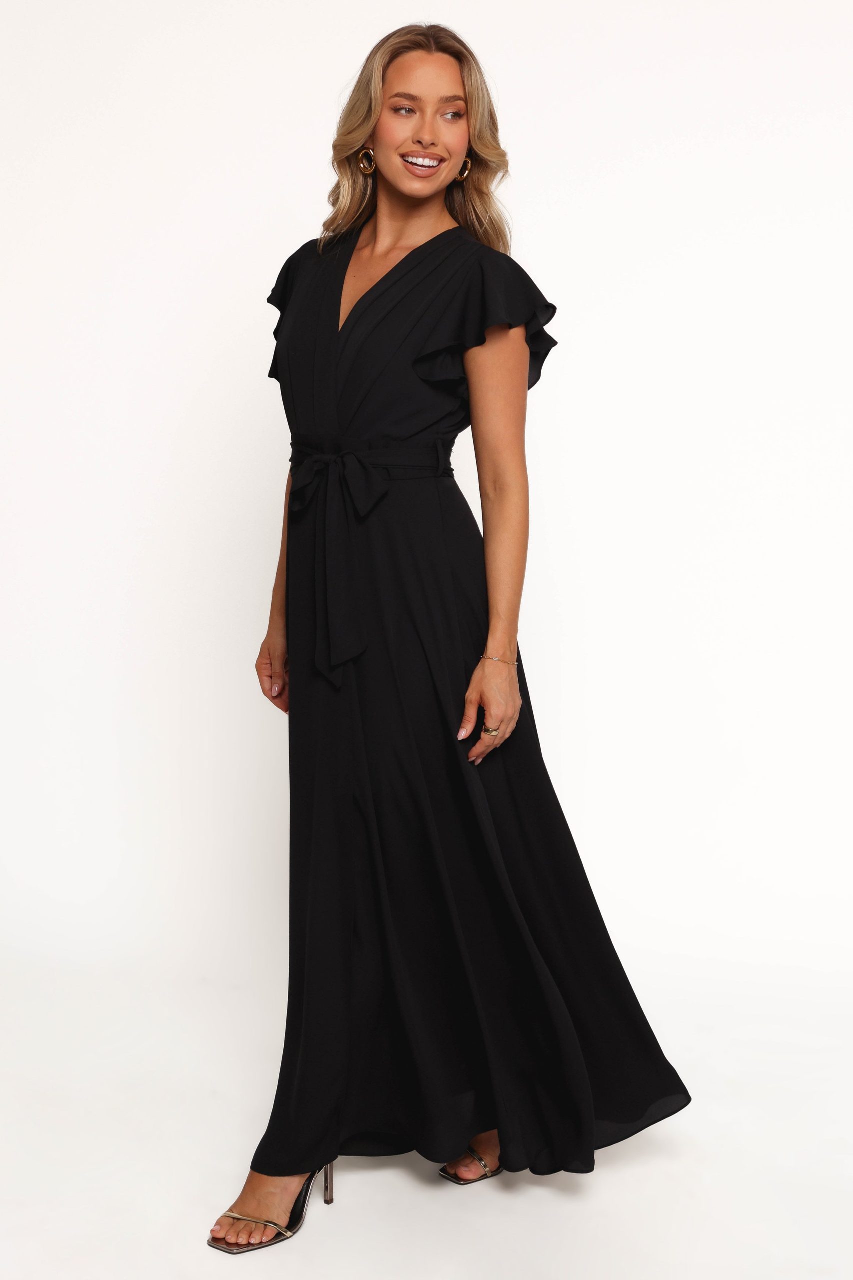 Maverick Wrap Maxi Dress - Black - Image 3