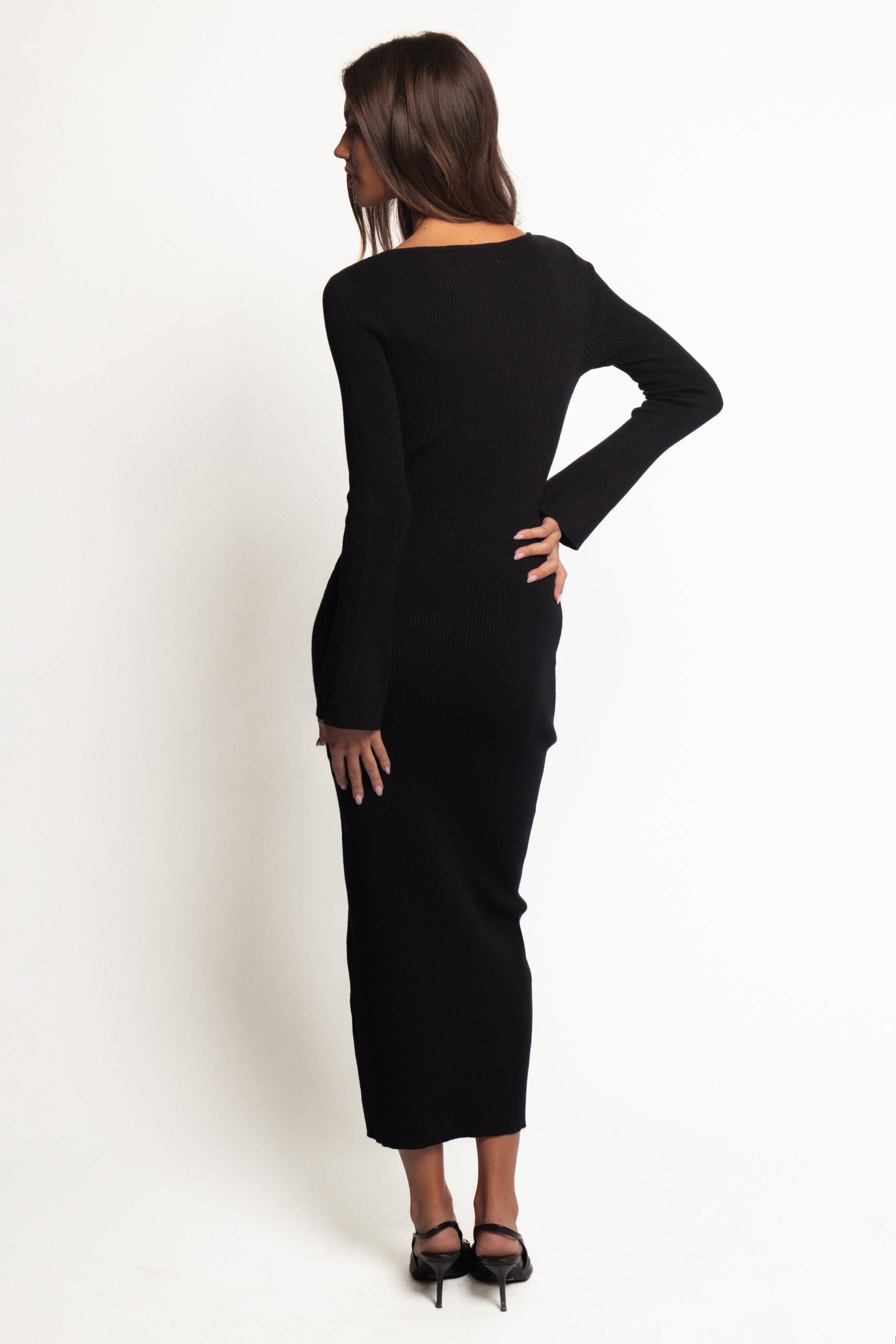 Maxwell Knit Maxi Dress - Black - Image 5