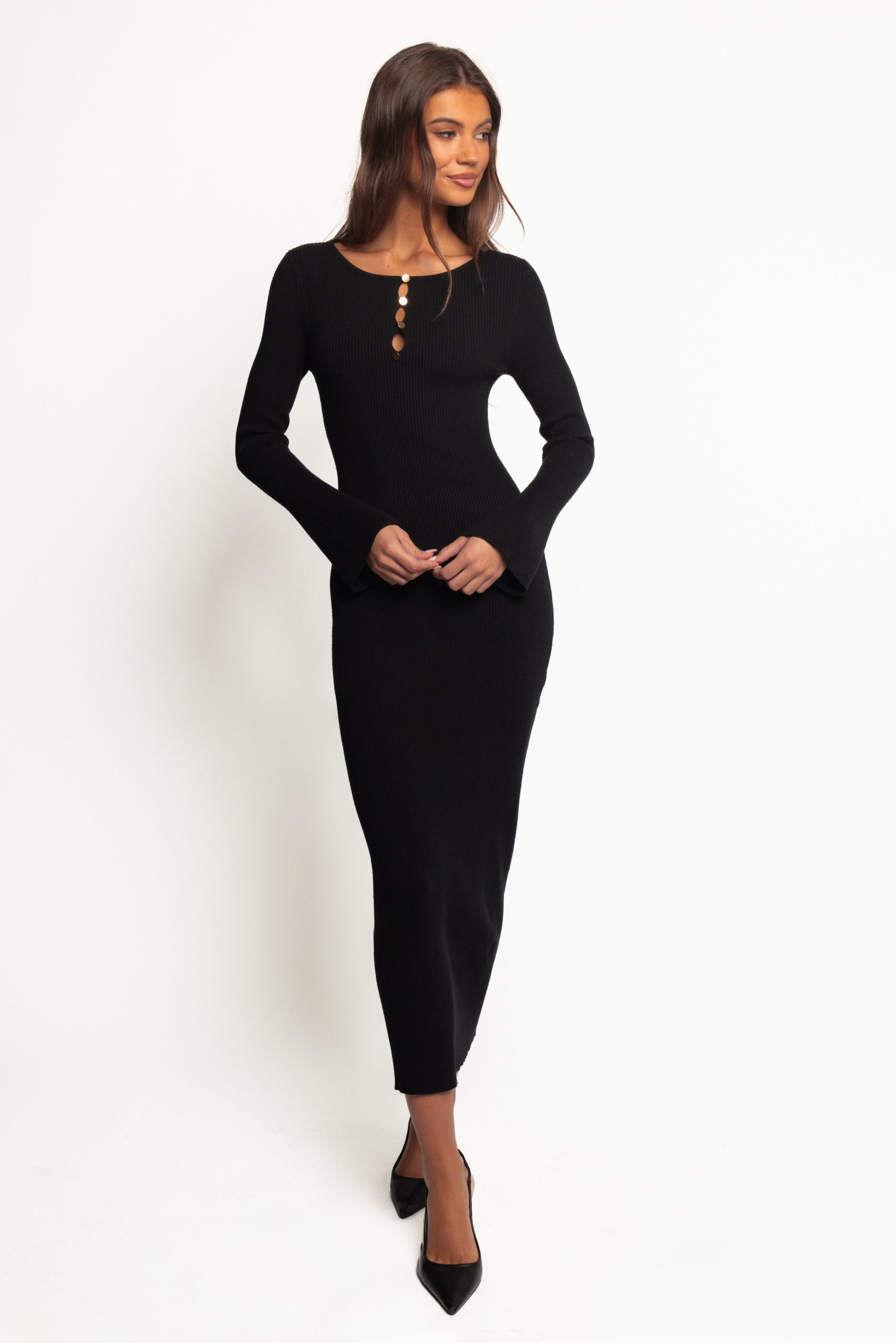 Maxwell Knit Maxi Dress - Black - Image 3