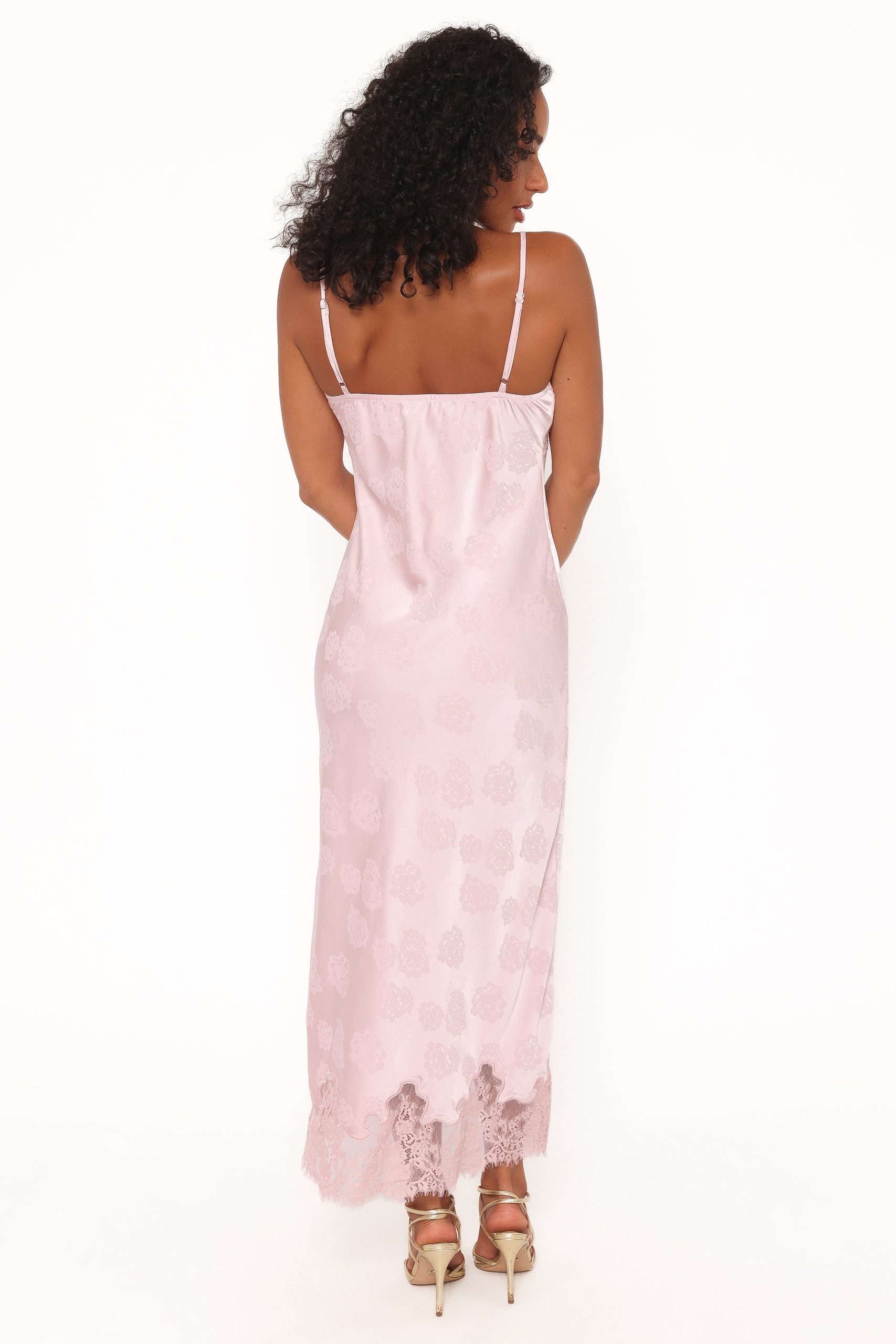 Melita Lace Maxi Dress - Pink - Image 4