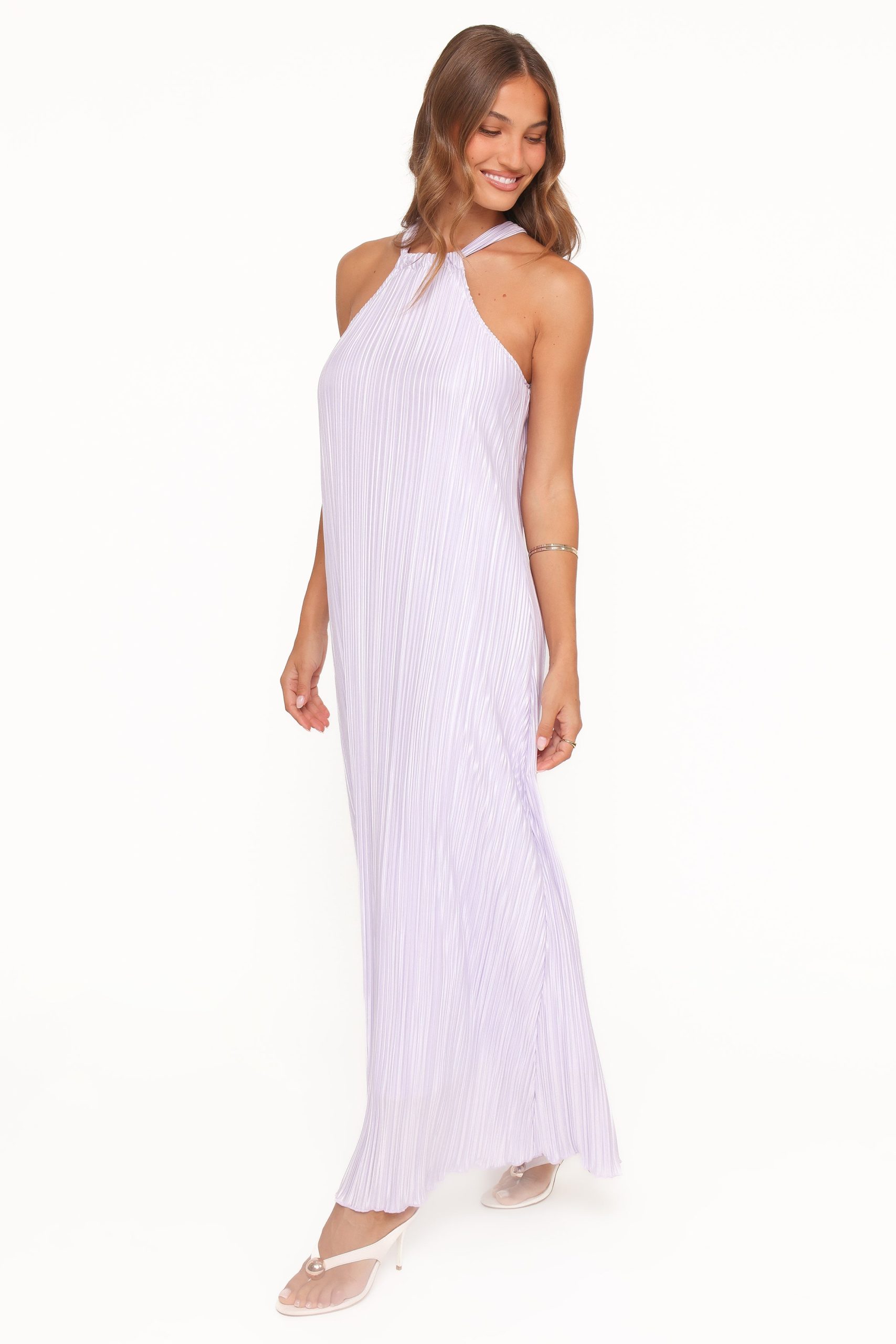 Melody Plisse Halter Maxi Dress - Lavender - Image 4