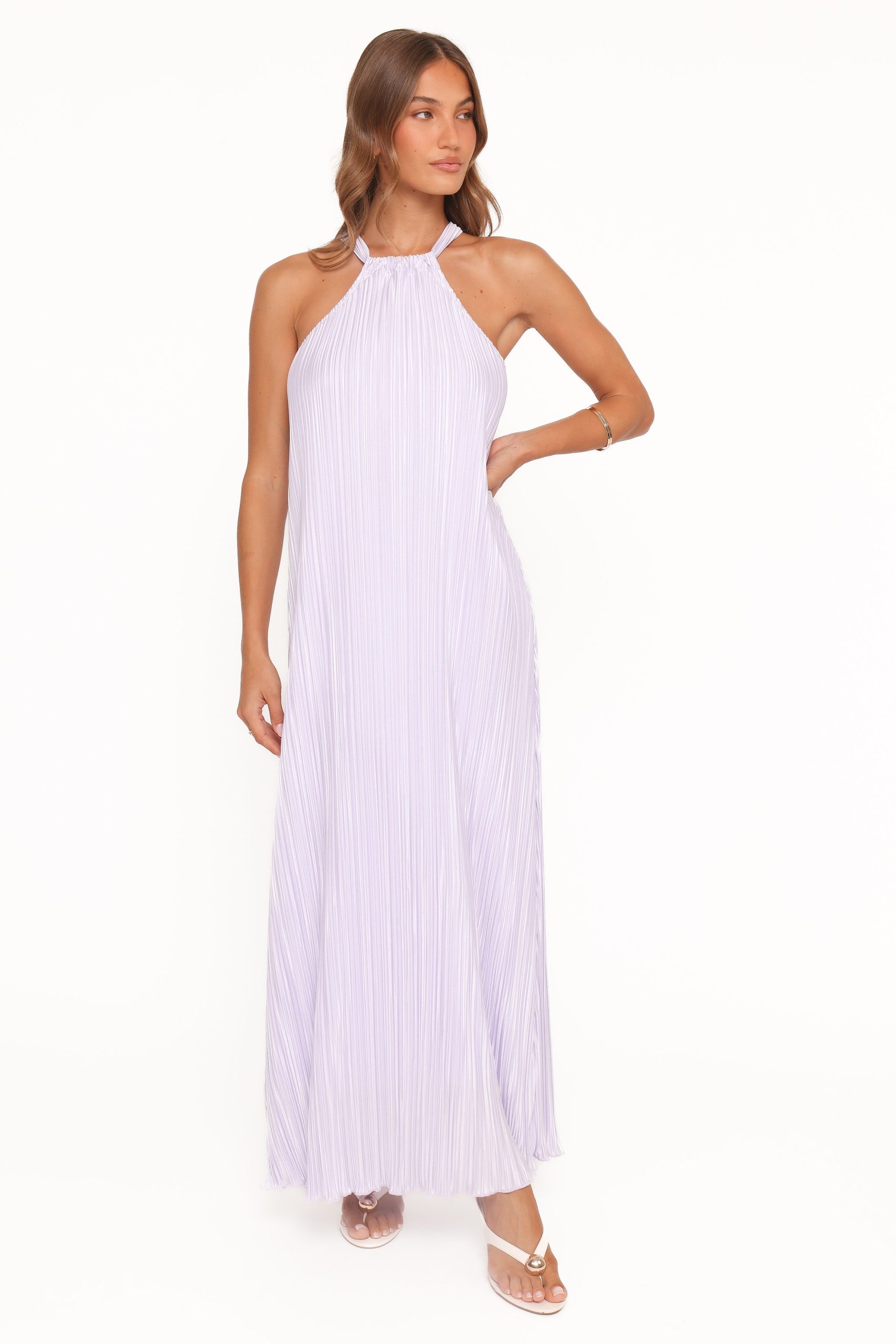 Melody Plisse Halter Maxi Dress - Lavender - Image 2