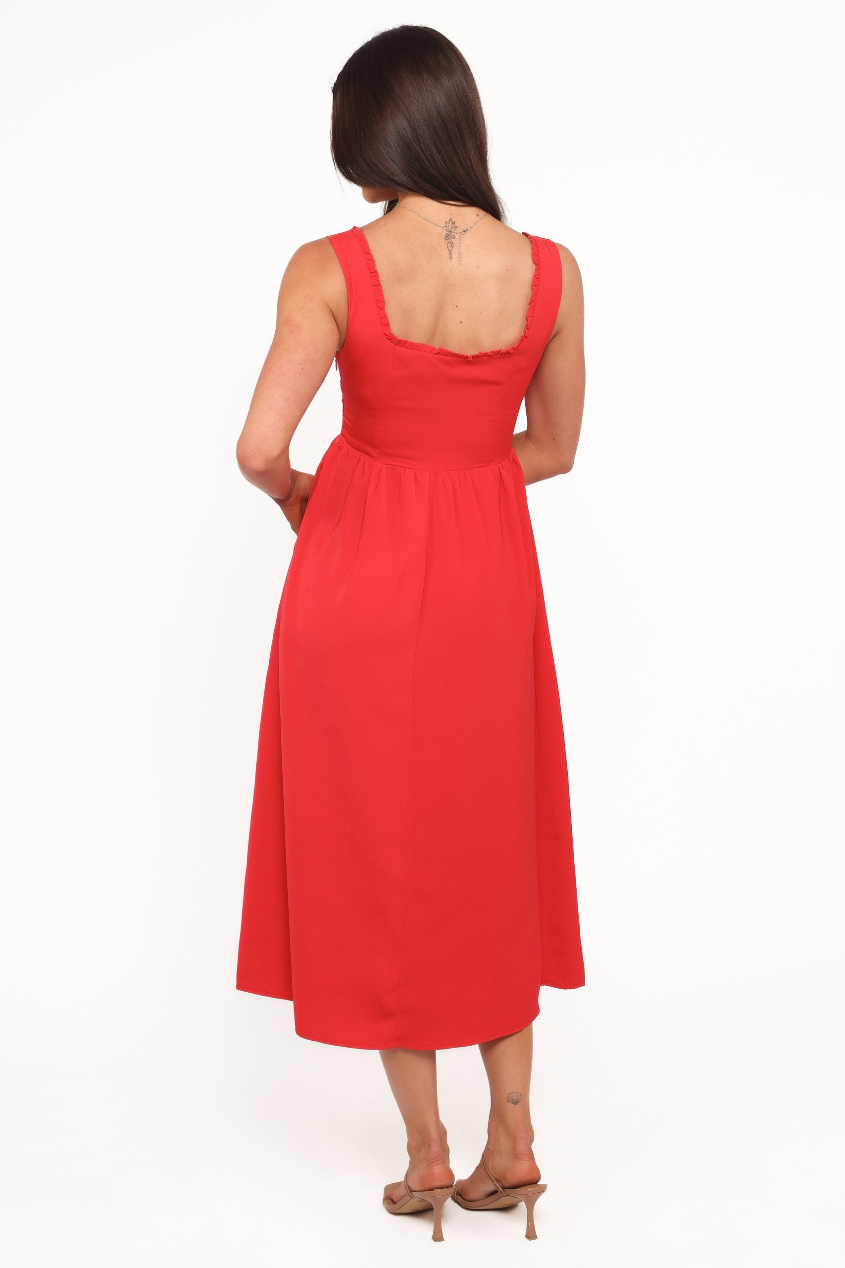 Melrose Midi Dress - Red - Image 4