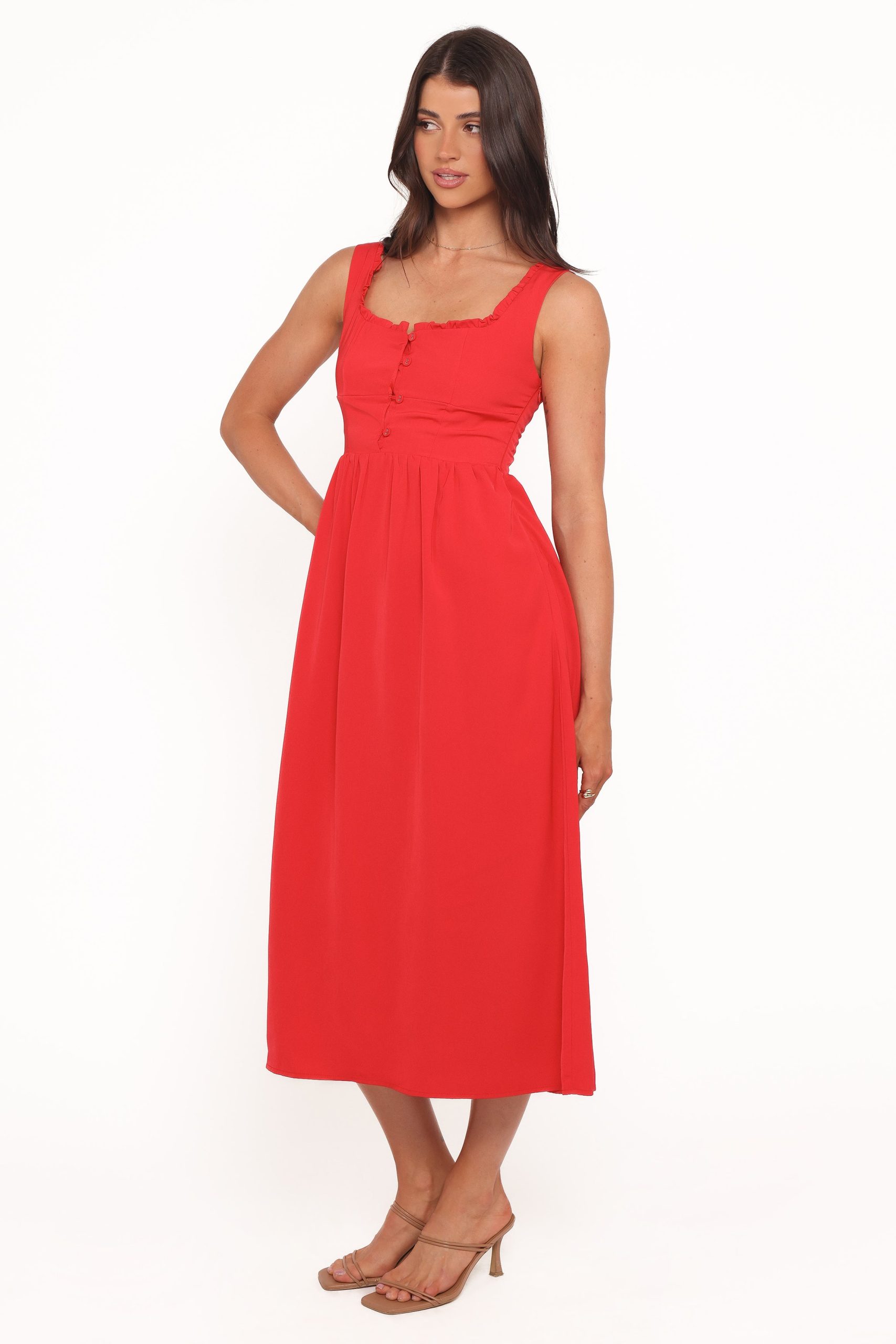 Melrose Midi Dress - Red - Image 3