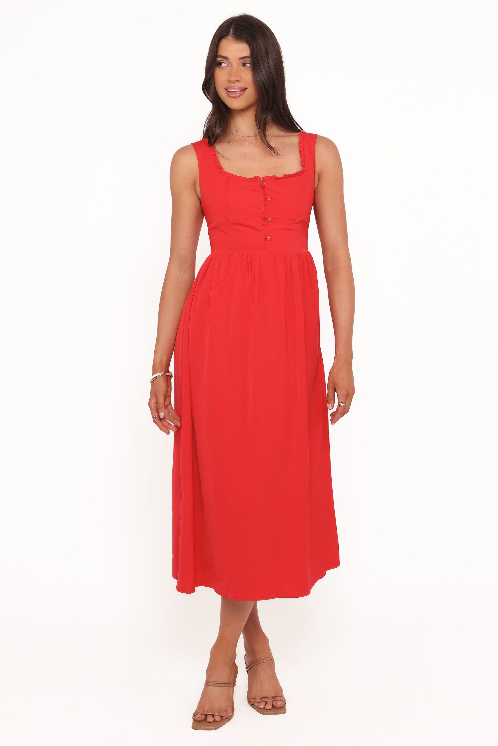 Melrose Midi Dress - Red - Image 5