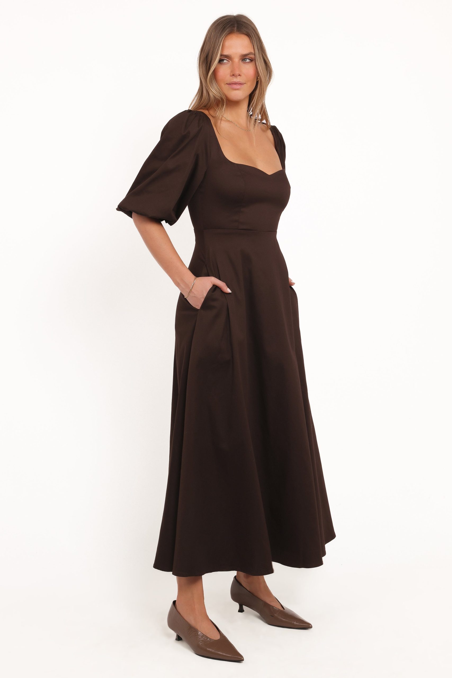 Merlena Maxi Dress - Chocolate - Image 4