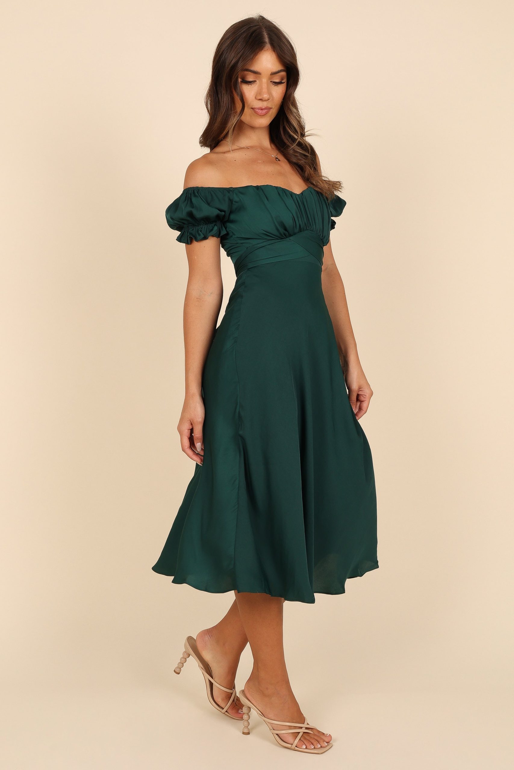 Mickenna Sweetheart Frill Midi Dress - Emerald - Image 6