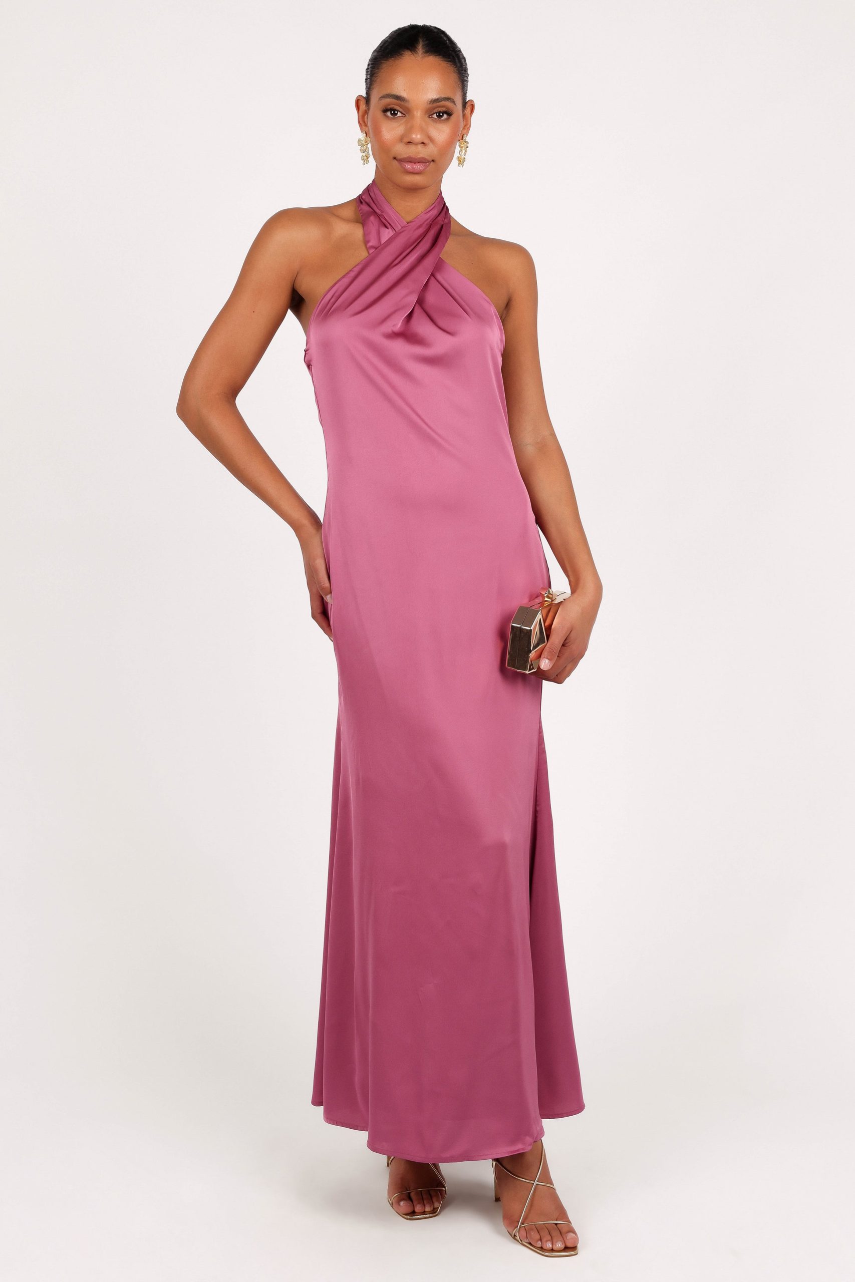 Mila Halterneck Maxi Dress - Dark Rose - Image 2