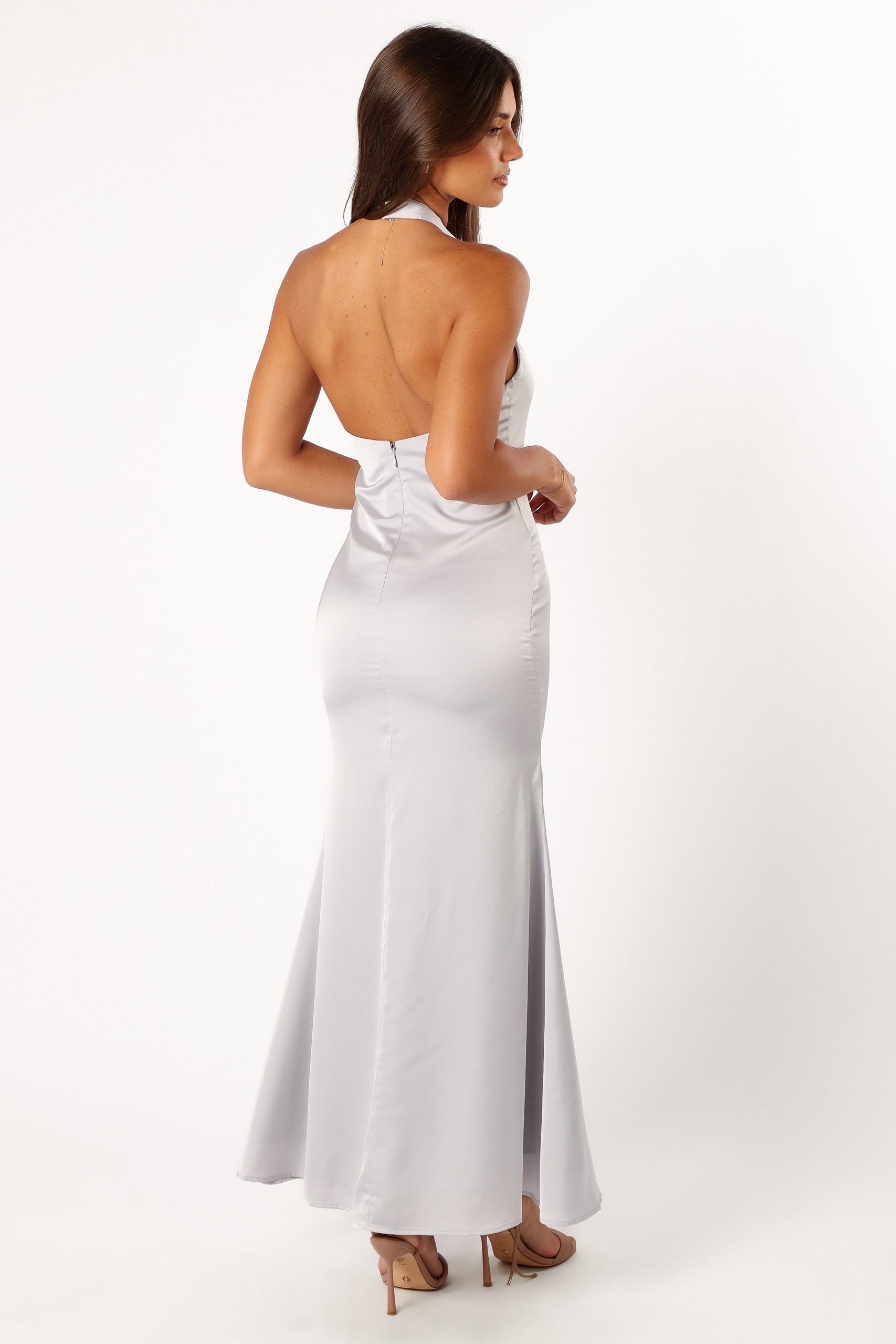 Mila Halterneck Maxi Dress - Steel - Image 8