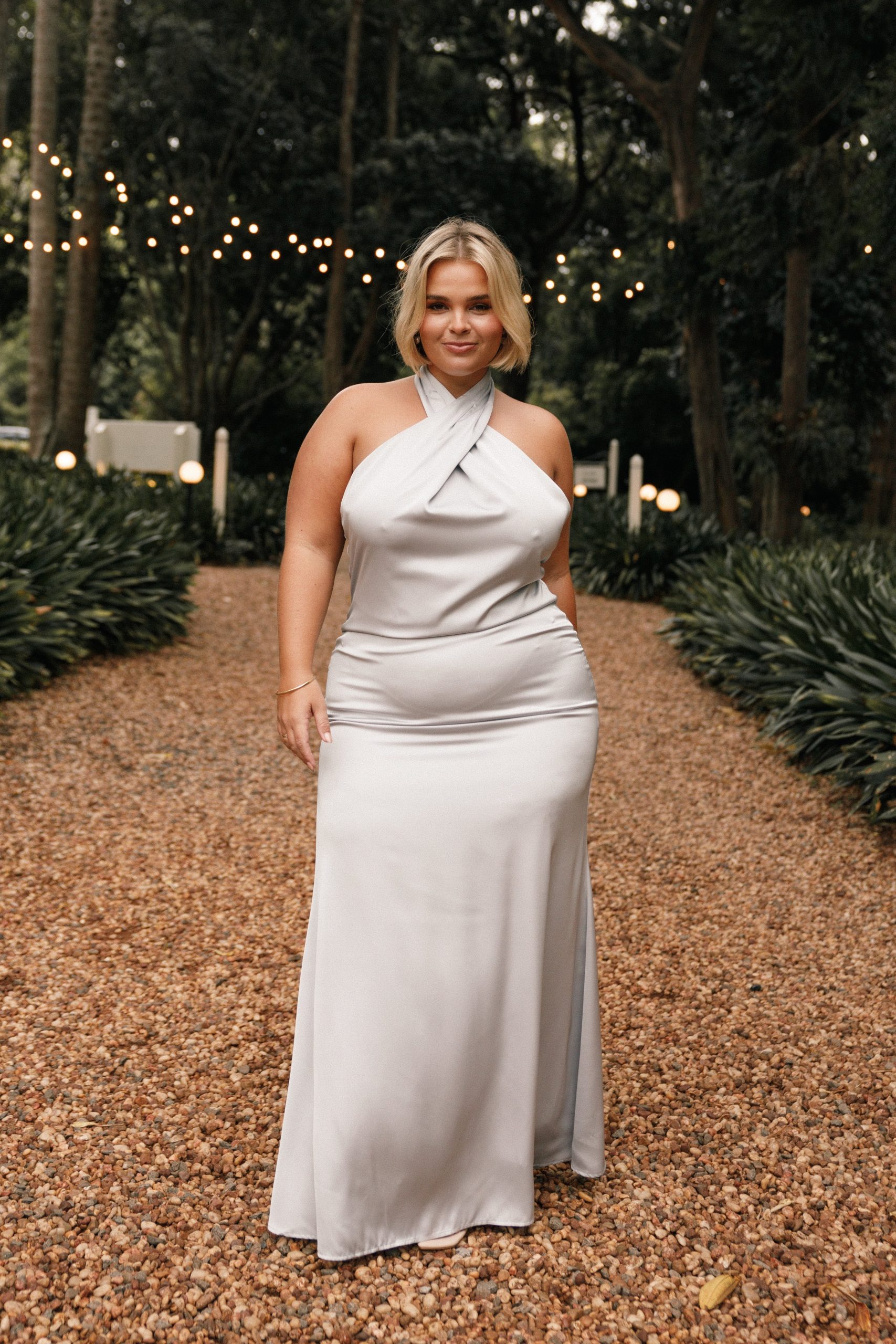 Mila Halterneck Maxi Dress - Steel - Image 3
