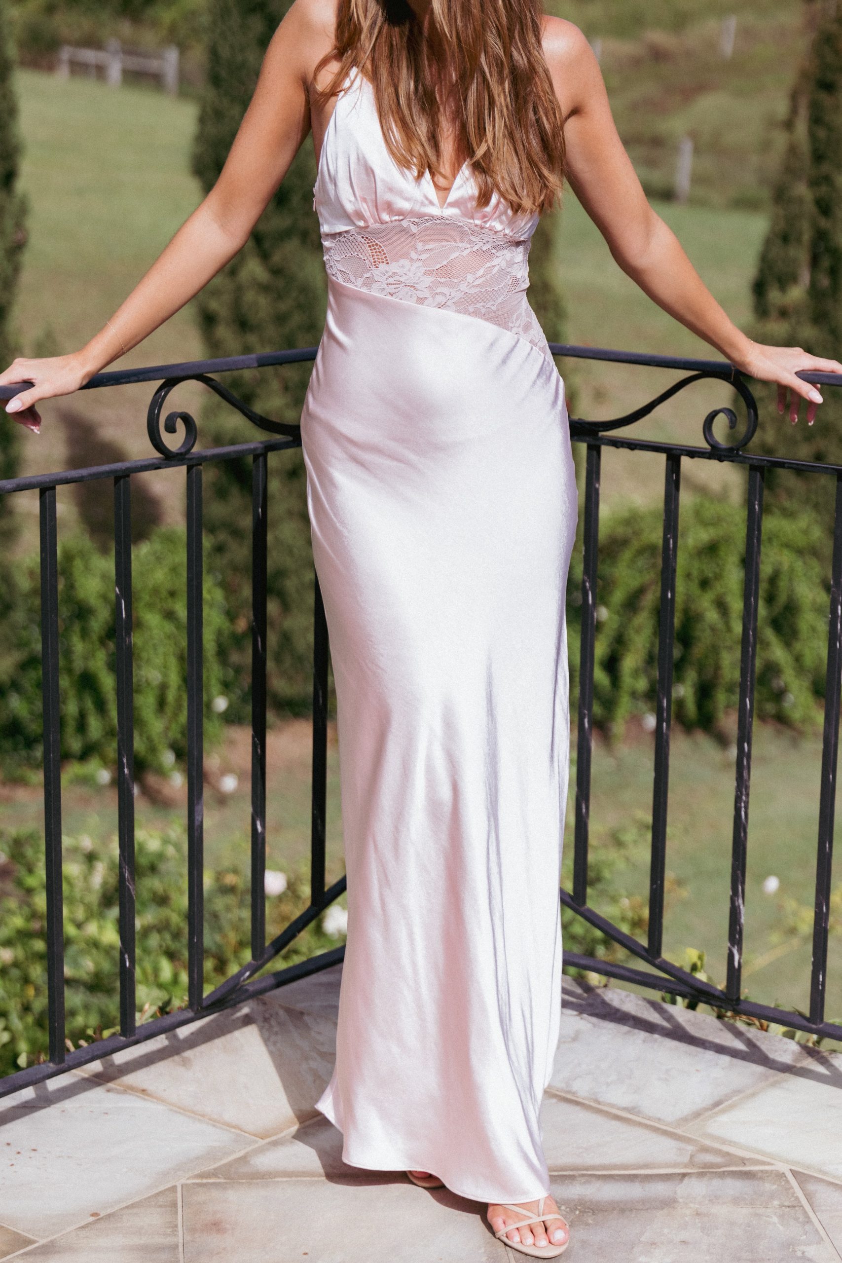 Milla Maxi Lace Dress - Pale Pink - Image 8