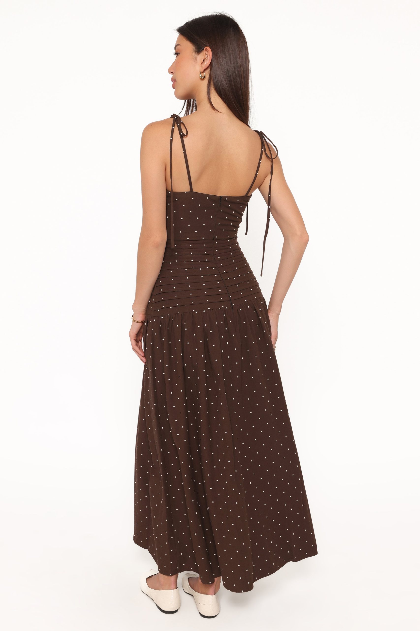 Mischa Maxi Dress - Brown Polka Dot - Image 4