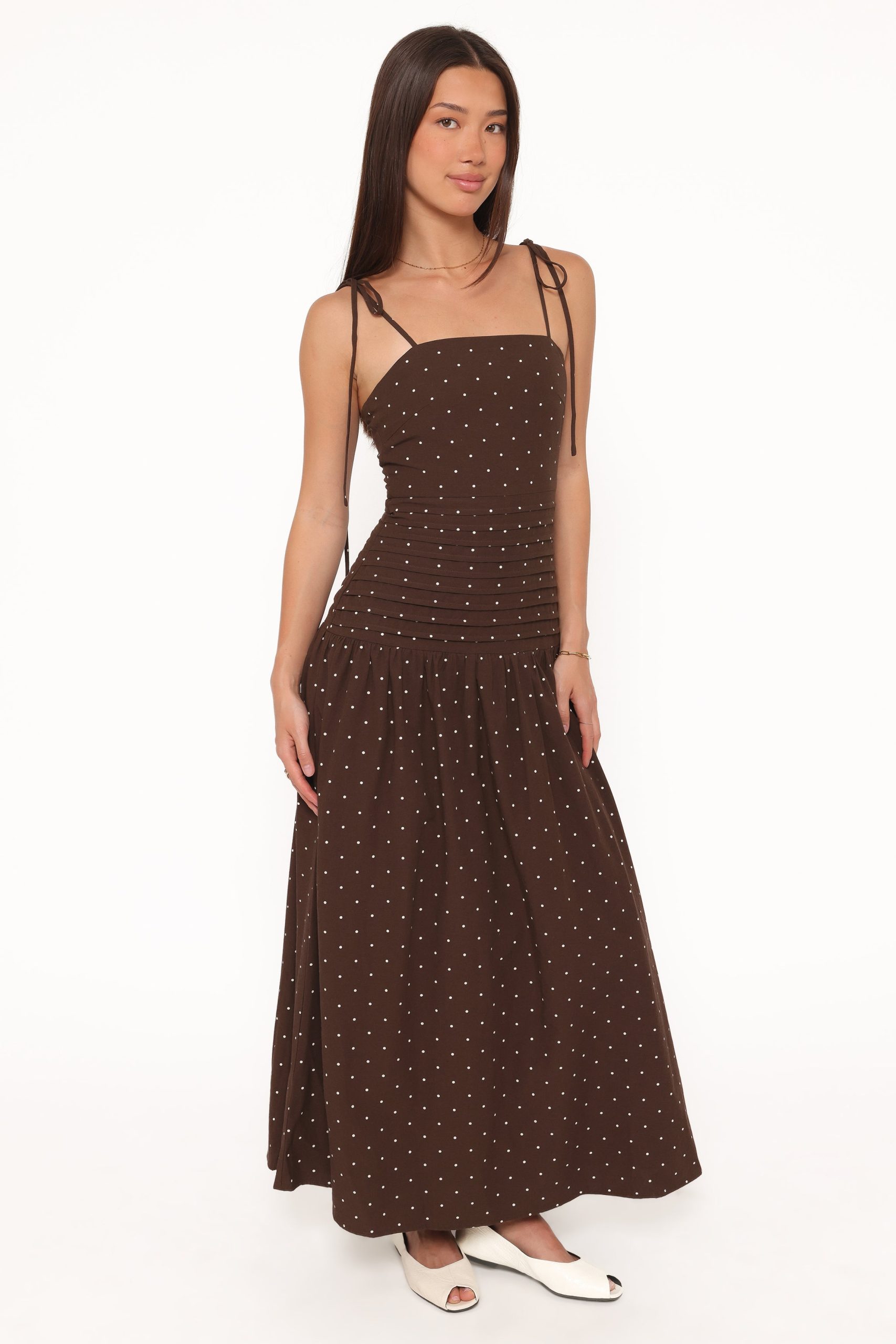 Mischa Maxi Dress - Brown Polka Dot - Image 3