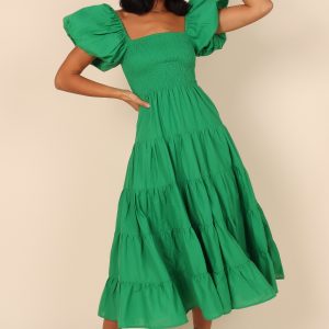 Morgan Tiered Dress - Green