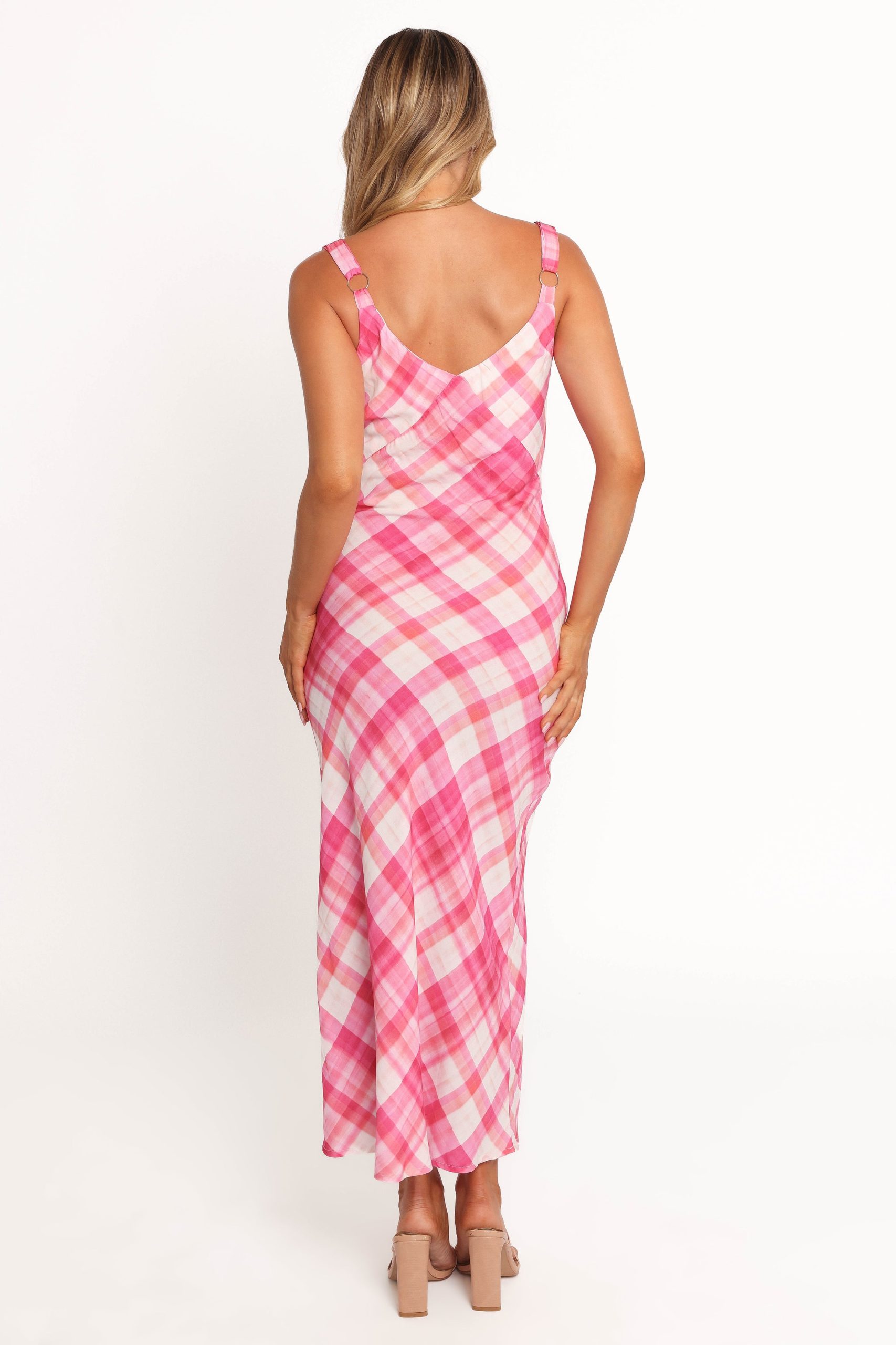 Morghan Midi Dress - Pink Check - Image 4