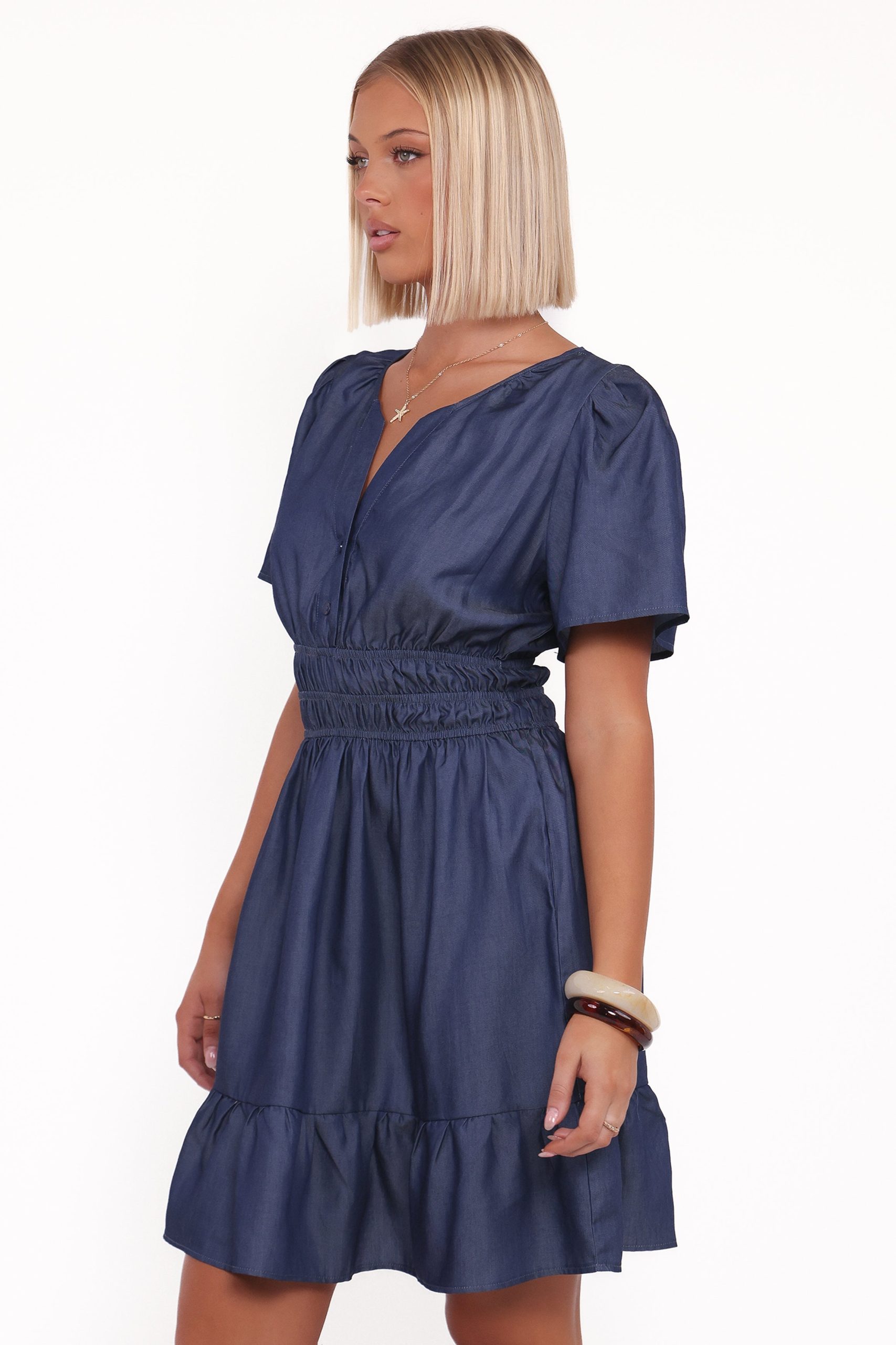 Morwenna Mini Dress - Chambray - Image 3