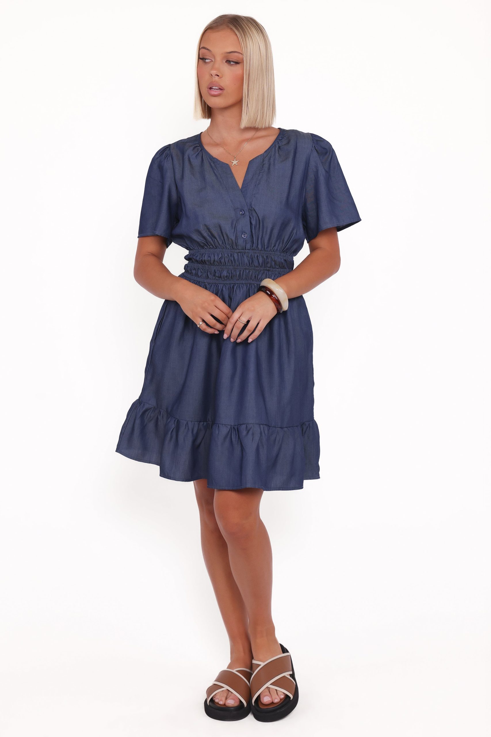 Morwenna Mini Dress - Chambray - Image 5