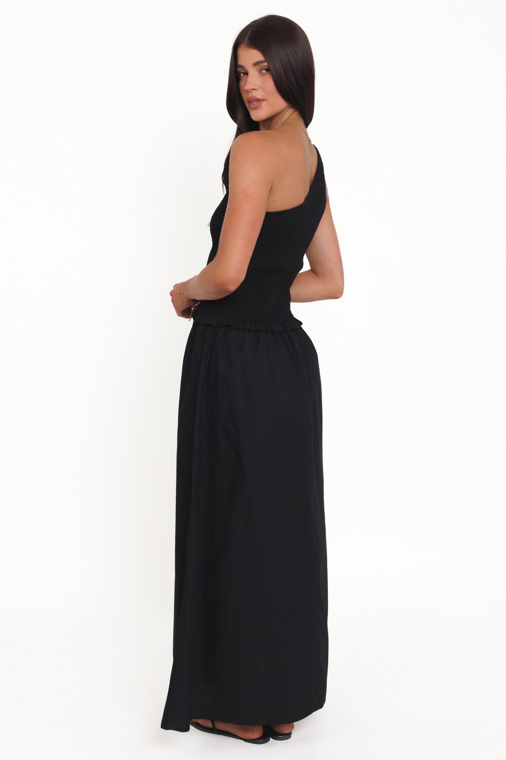 Myla One Shoulder Maxi Dress - Black - Image 4