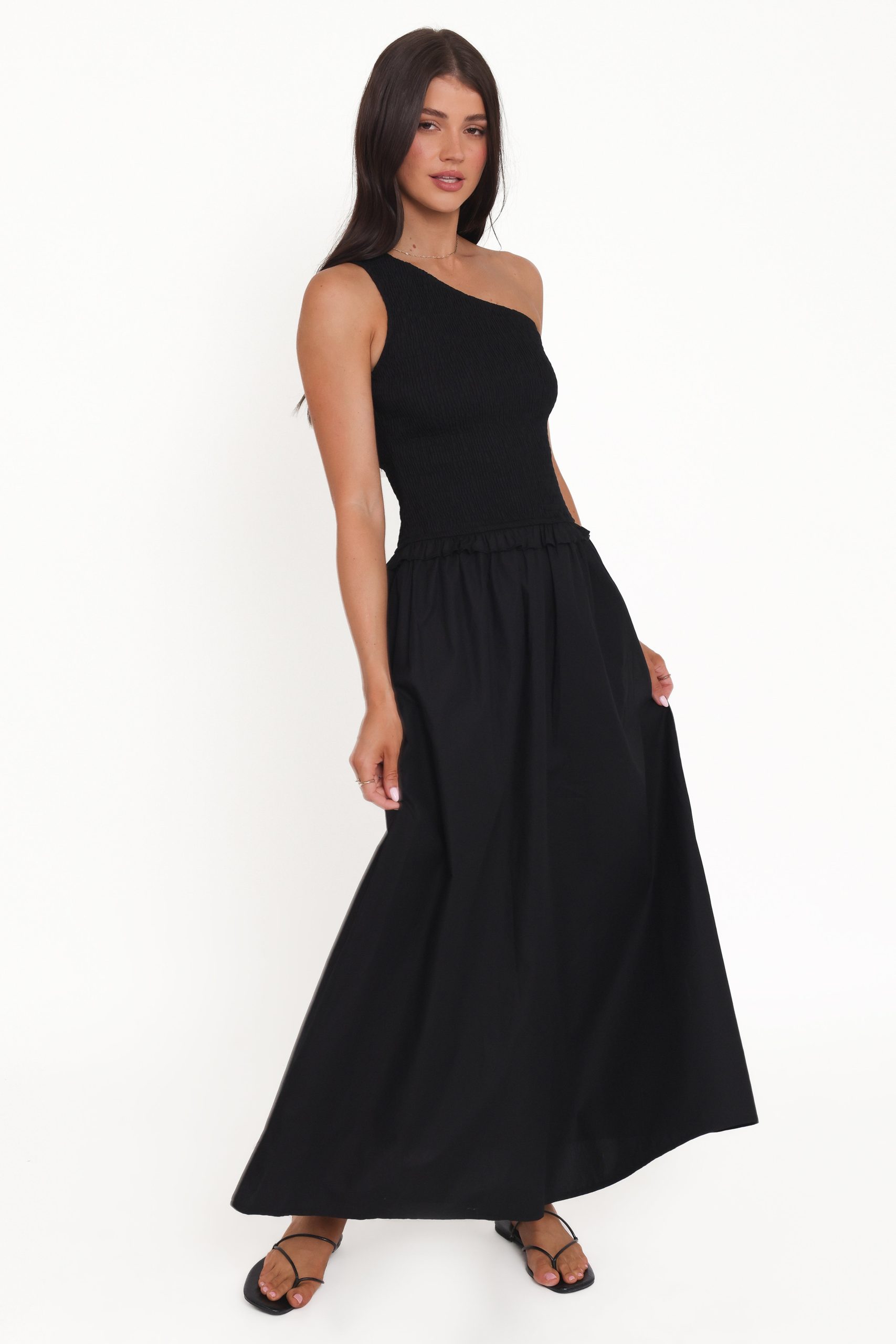 Myla One Shoulder Maxi Dress - Black - Image 5