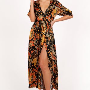 Nadalyn Midi Dress - Black/Multi