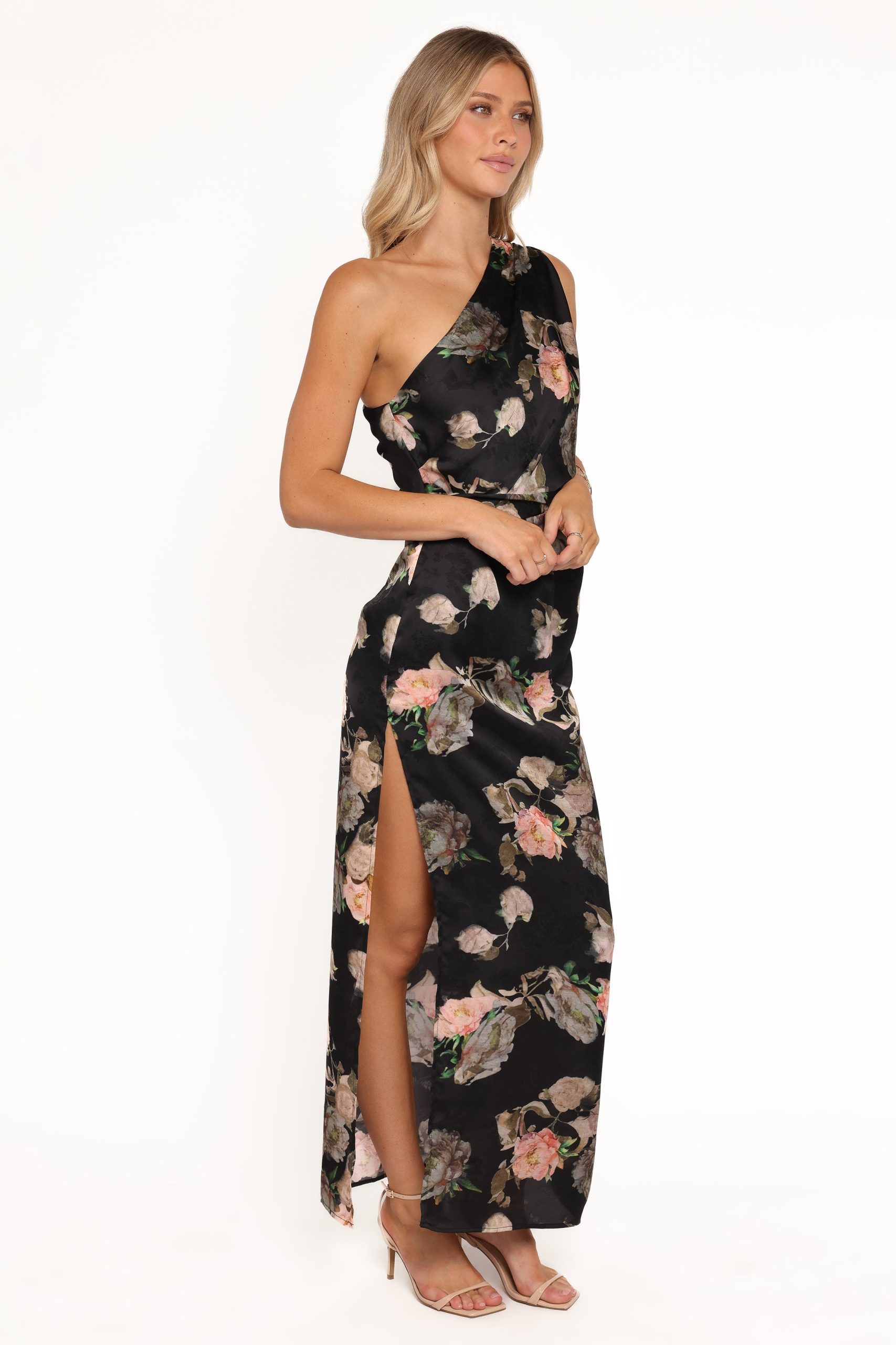 Nadia One Shoulder Maxi Dress - Blurred Floral - Image 4