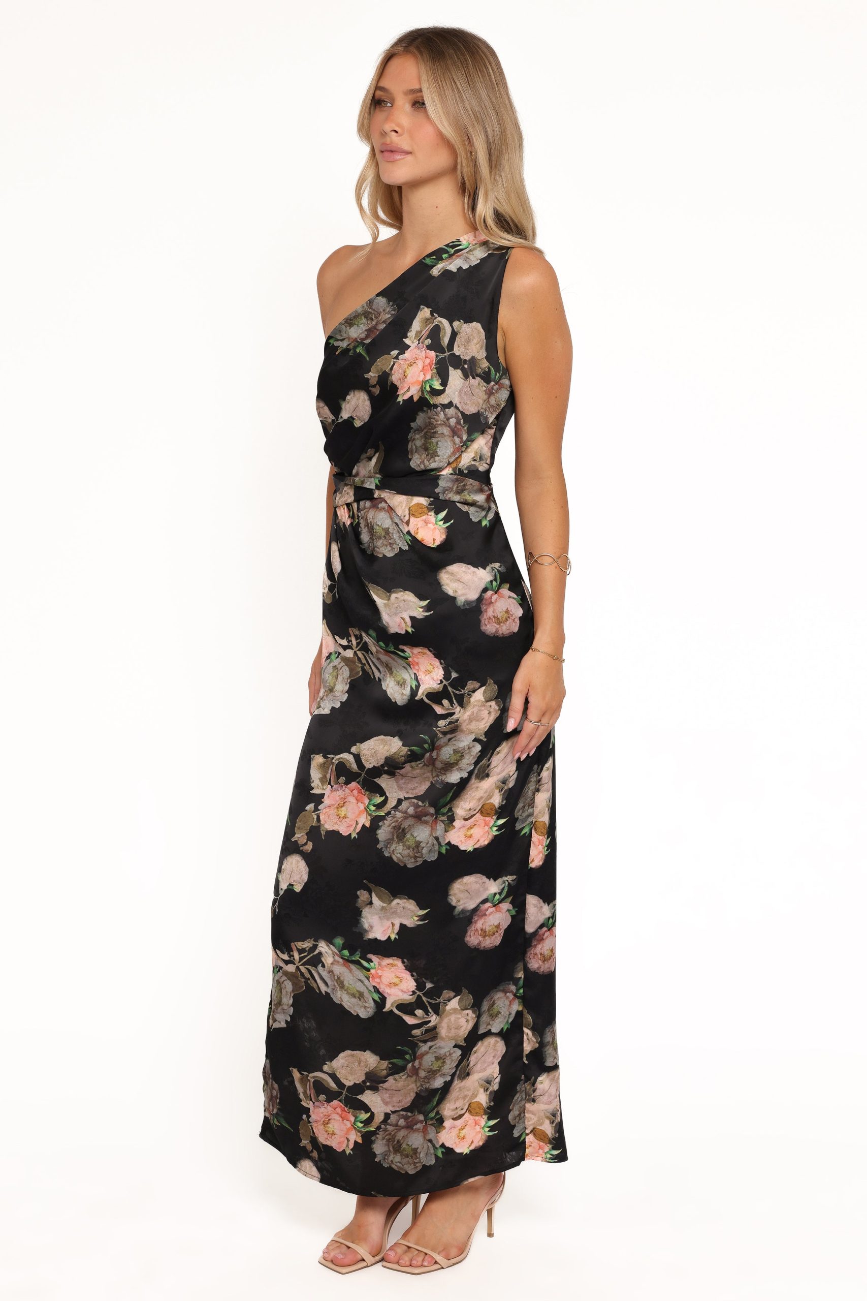 Nadia One Shoulder Maxi Dress - Blurred Floral - Image 3