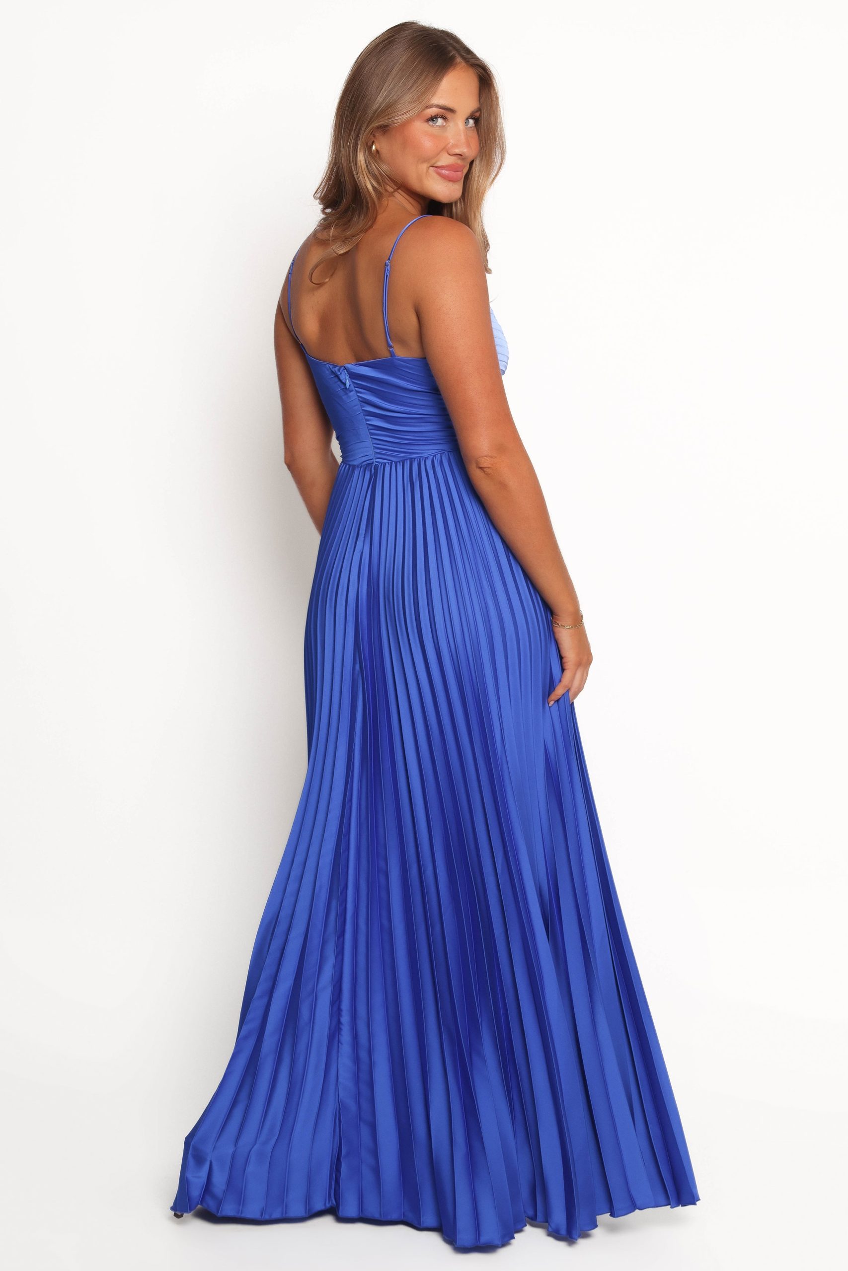 Naira Pleated Maxi Dress - Blue - Image 4