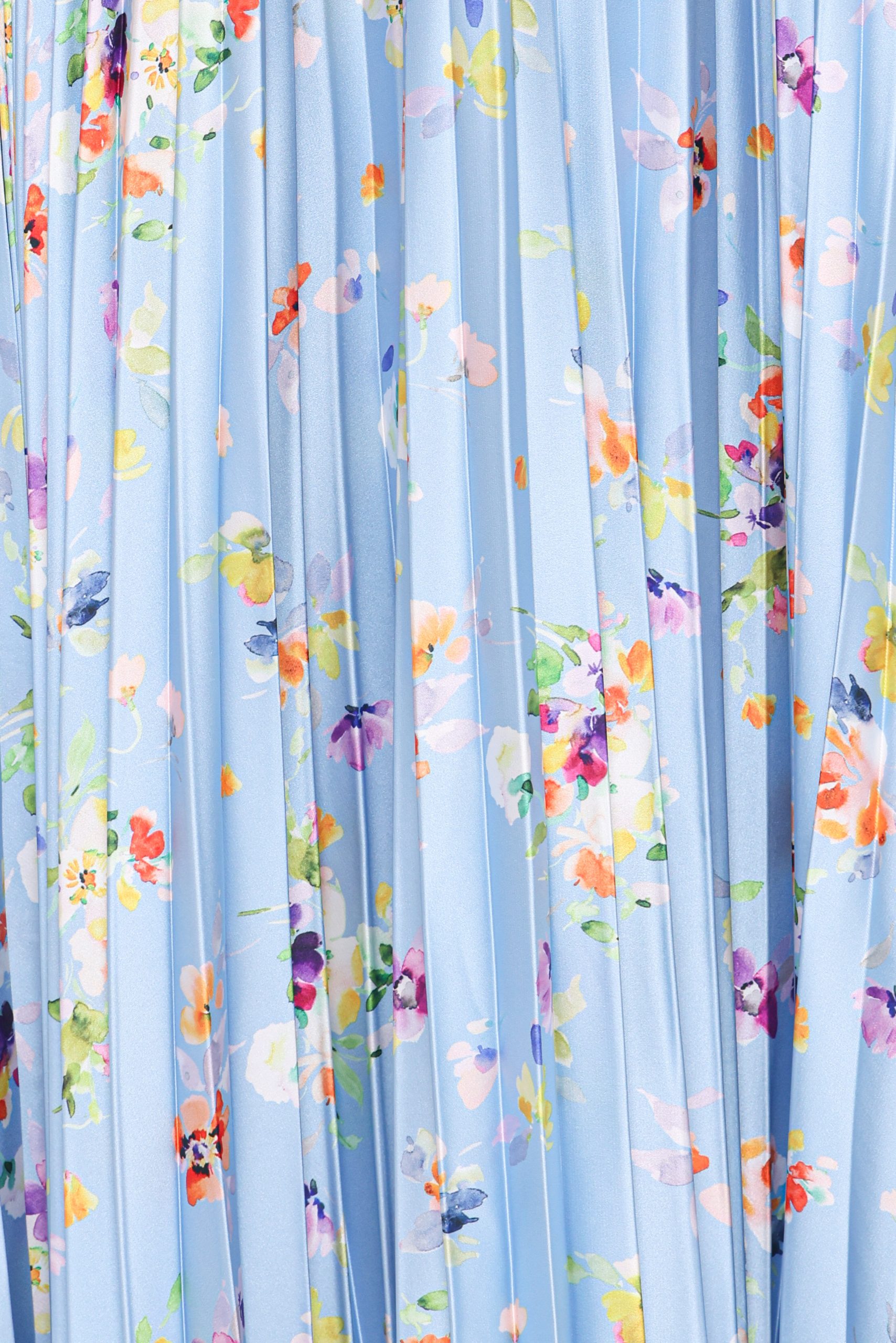 Naira Pleated Maxi Dress - Cornflower Blue Floral - Image 7