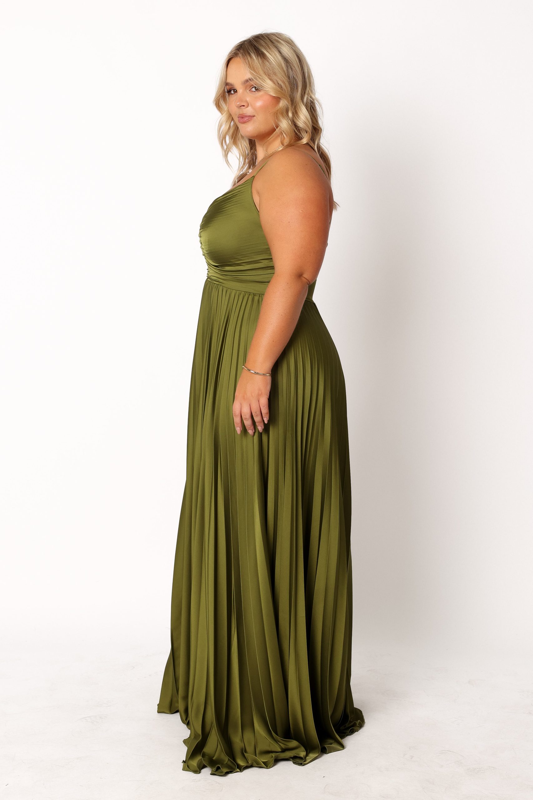 Naira Pleated Maxi Dress - Palm Green - Image 7