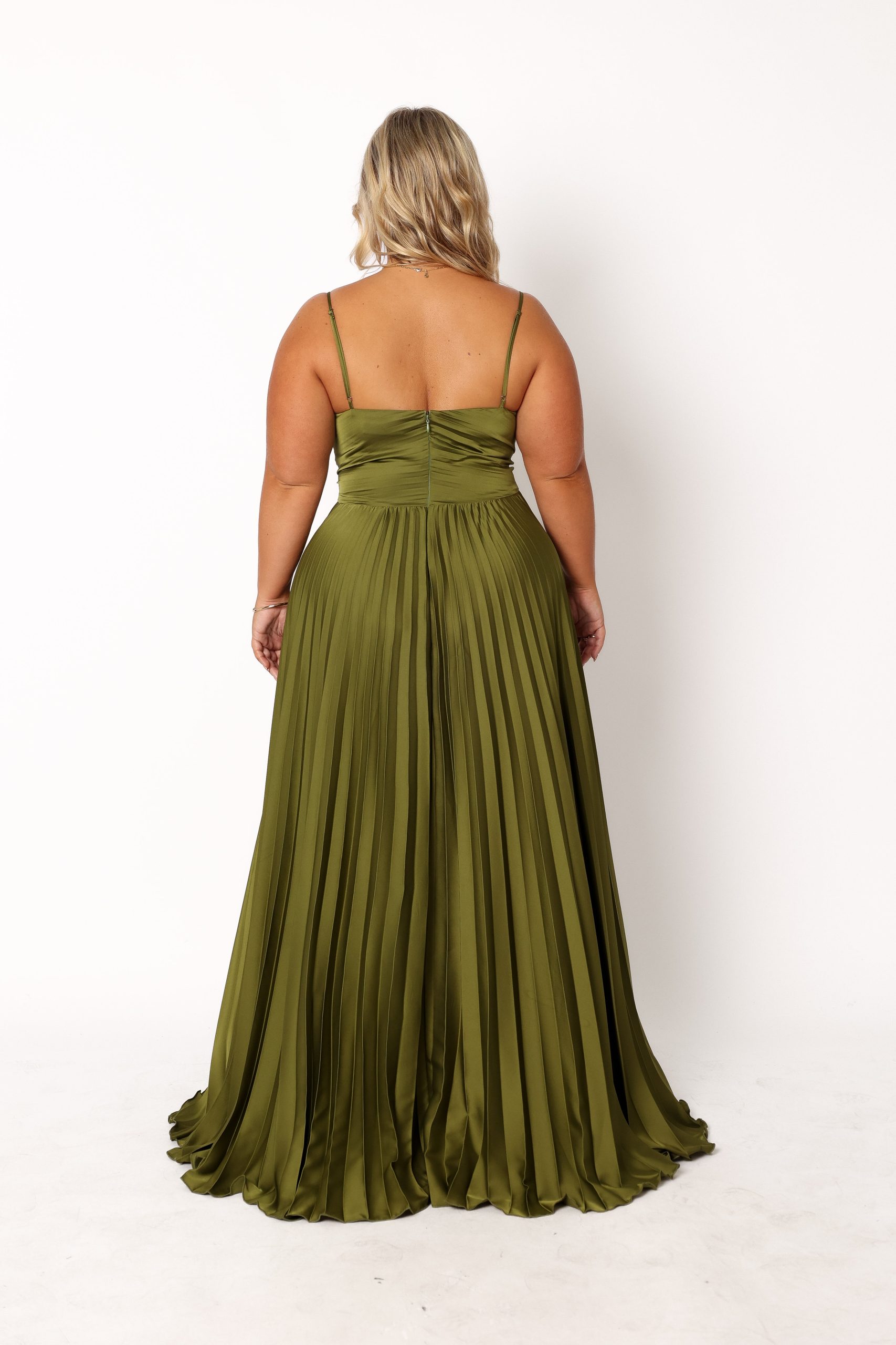 Naira Pleated Maxi Dress - Palm Green - Image 8