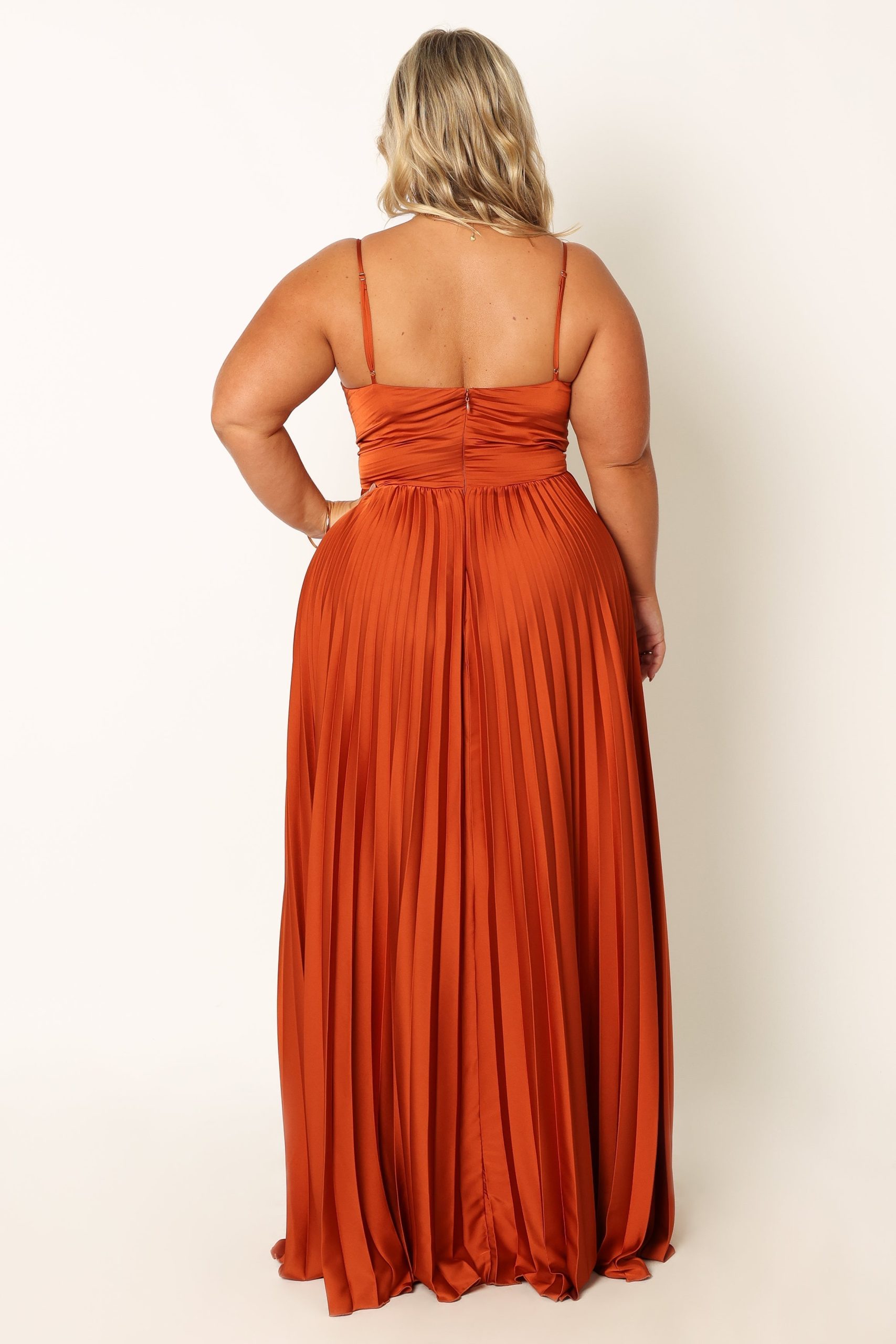 Naira Pleated Maxi Dress - Sunset Orange - Image 8