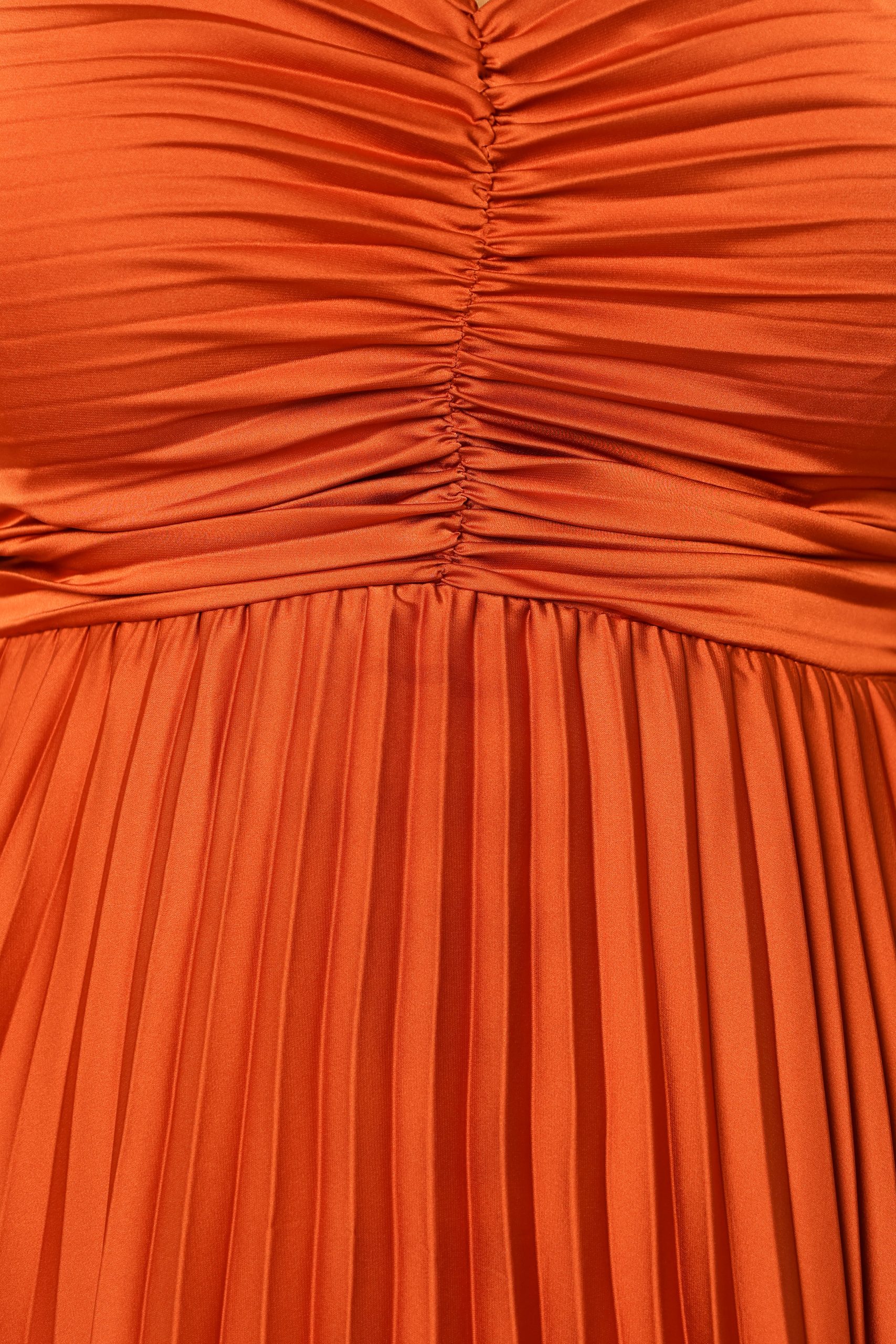Naira Pleated Maxi Dress - Sunset Orange - Image 11