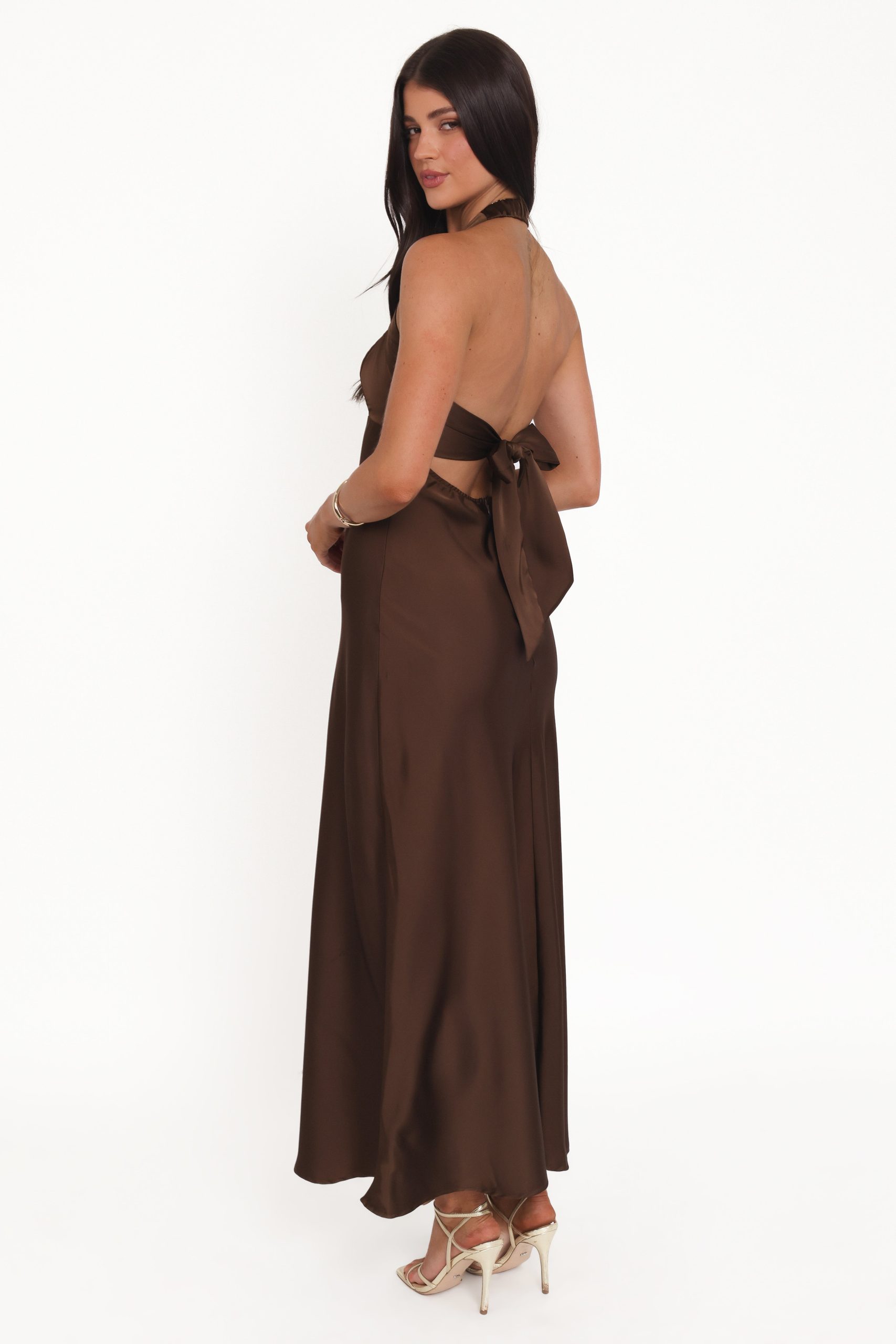 Nakita Halterneck Maxi Dress - Brown - Image 4