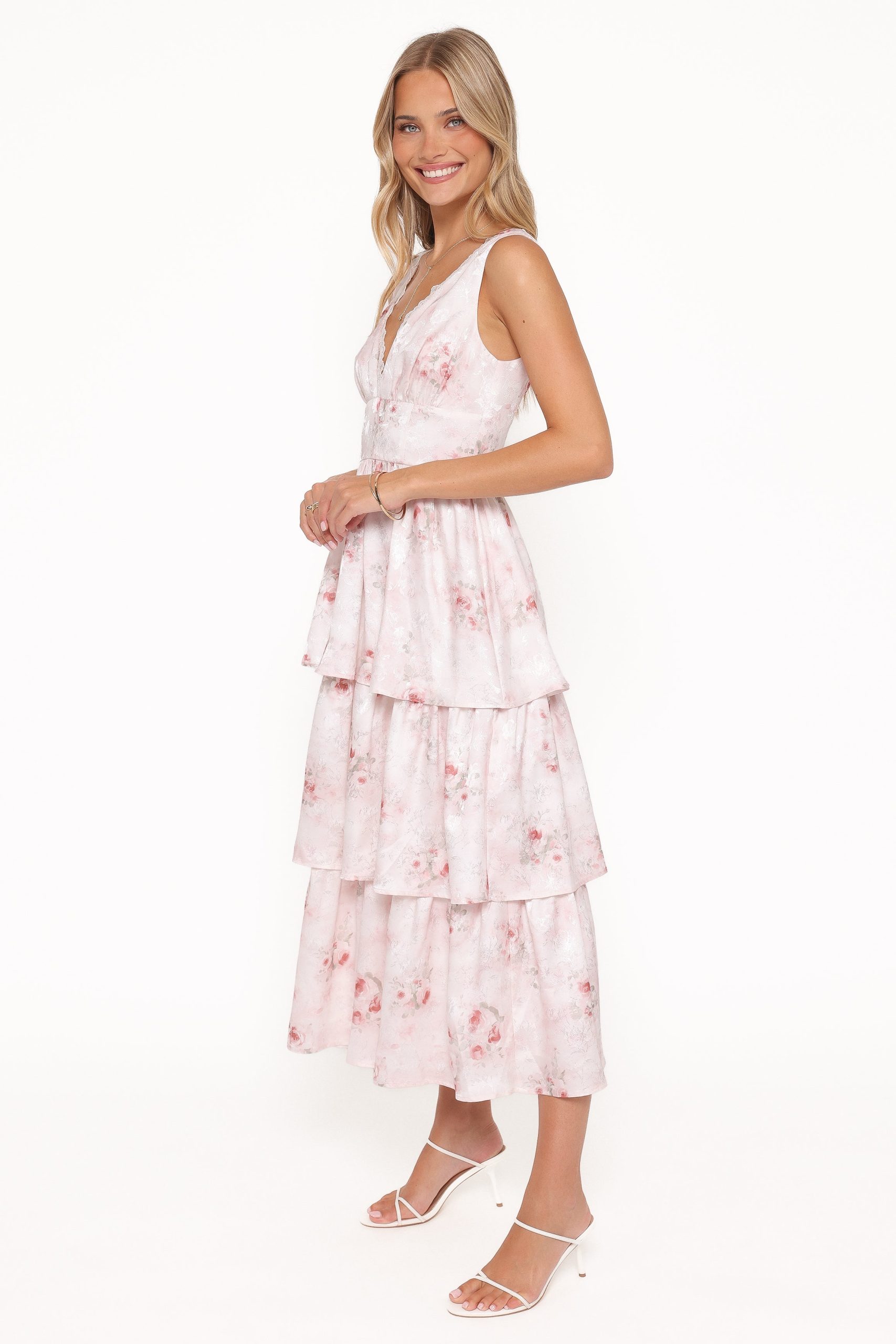 Natarsha Maxi Dress - White Pink Floral - Image 3